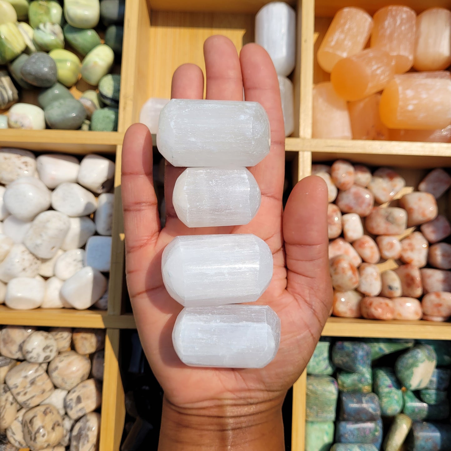 Satin Spar Selenite Tumbles