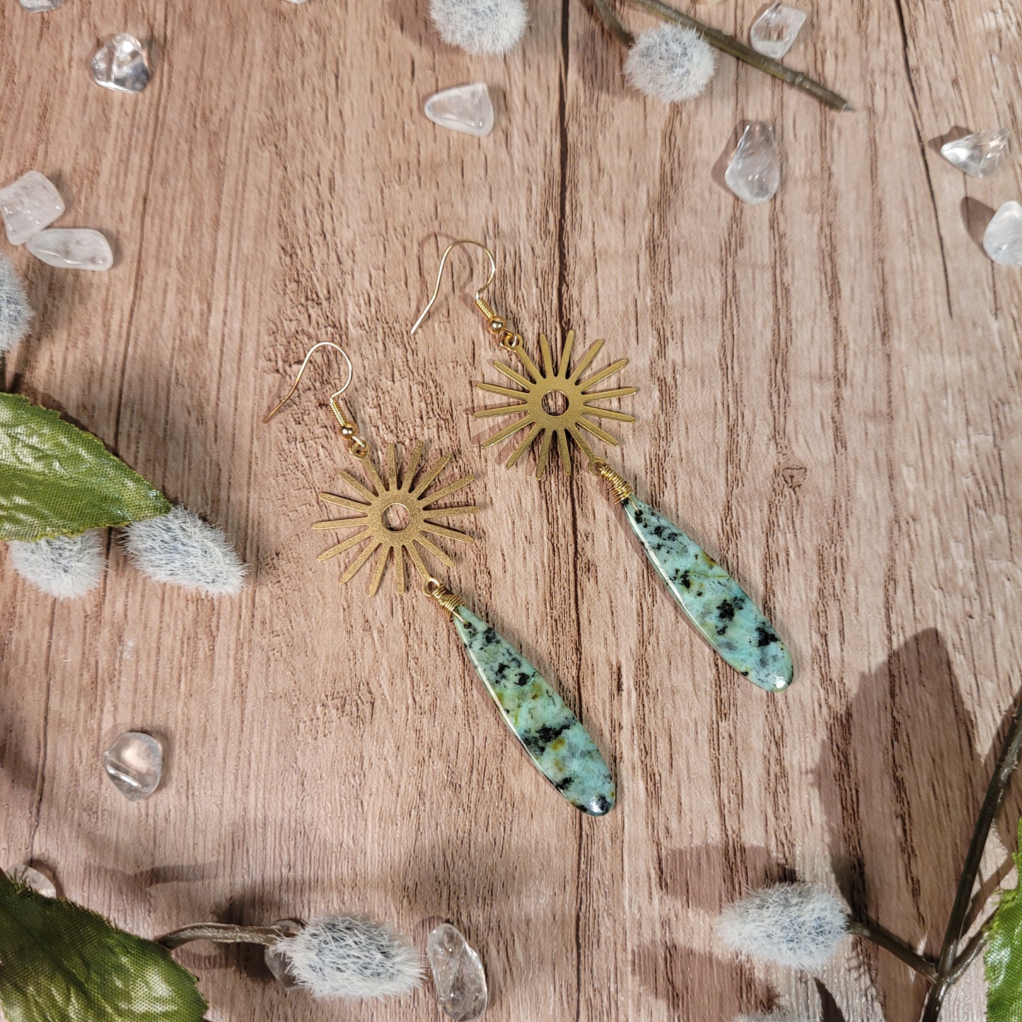 African Turquoise Earrings