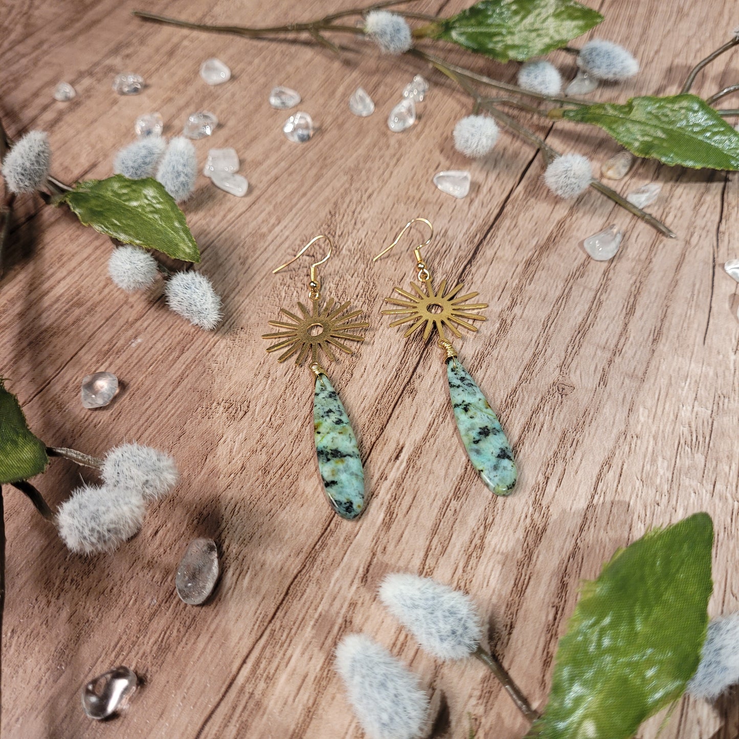 African Turquoise Earrings