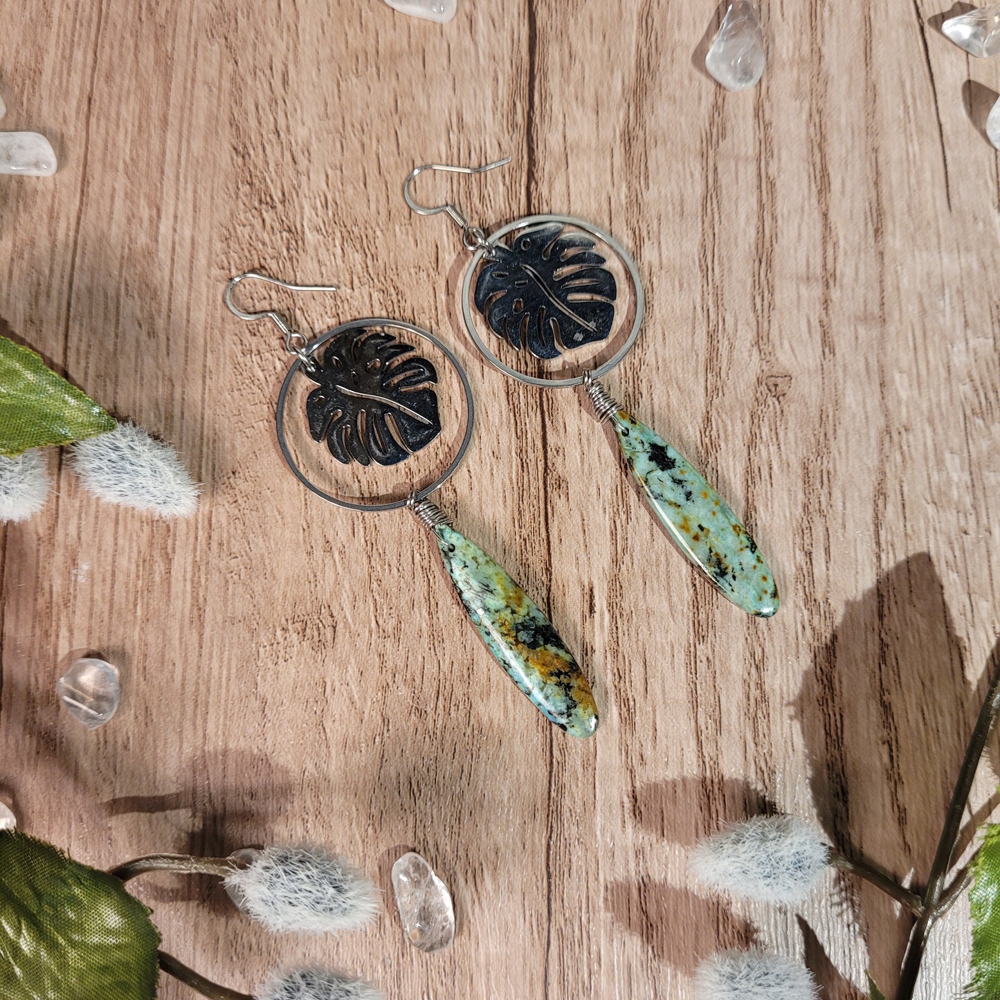 African Turquoise Earrings