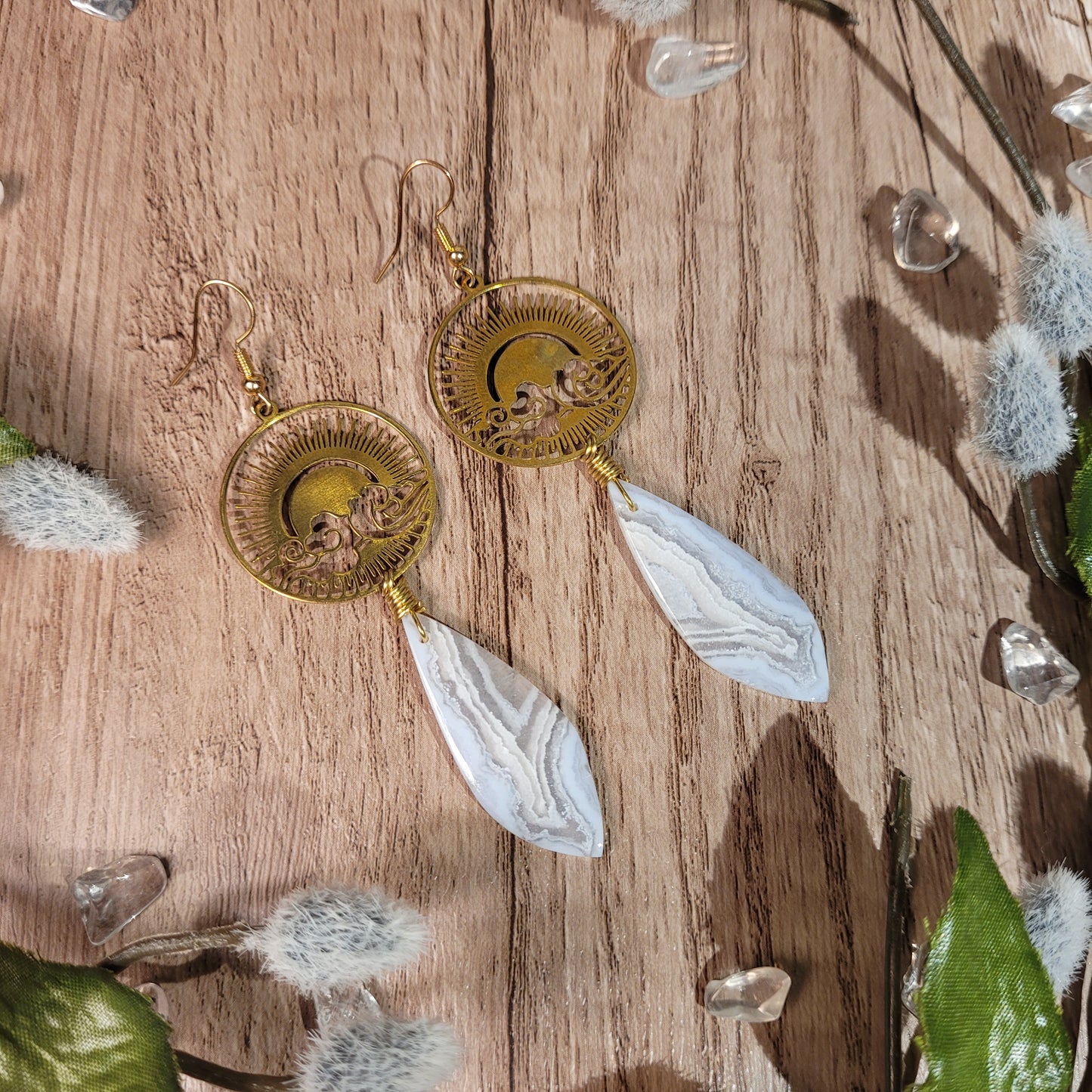 Blue Lace Agate Earrings