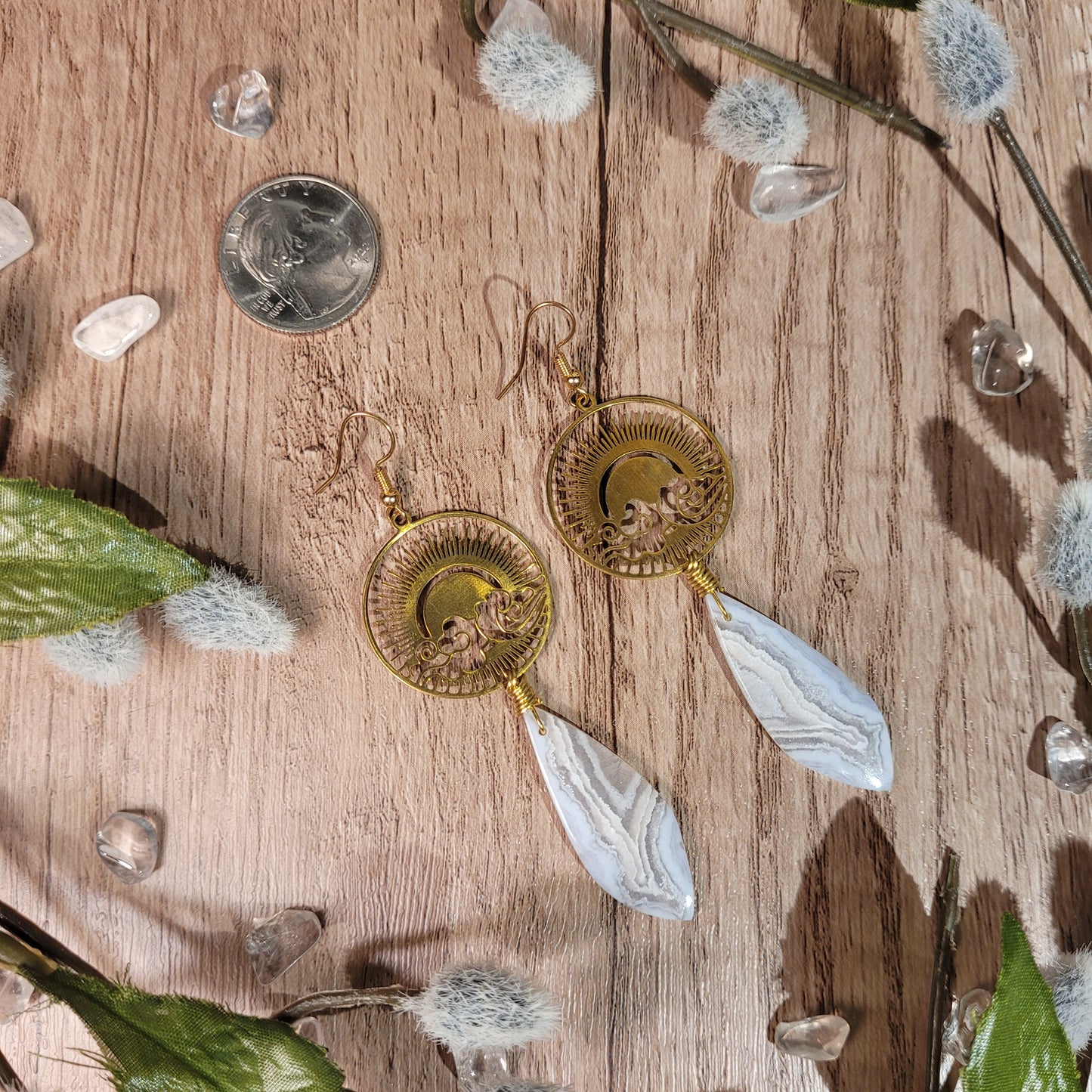 Blue Lace Agate Earrings