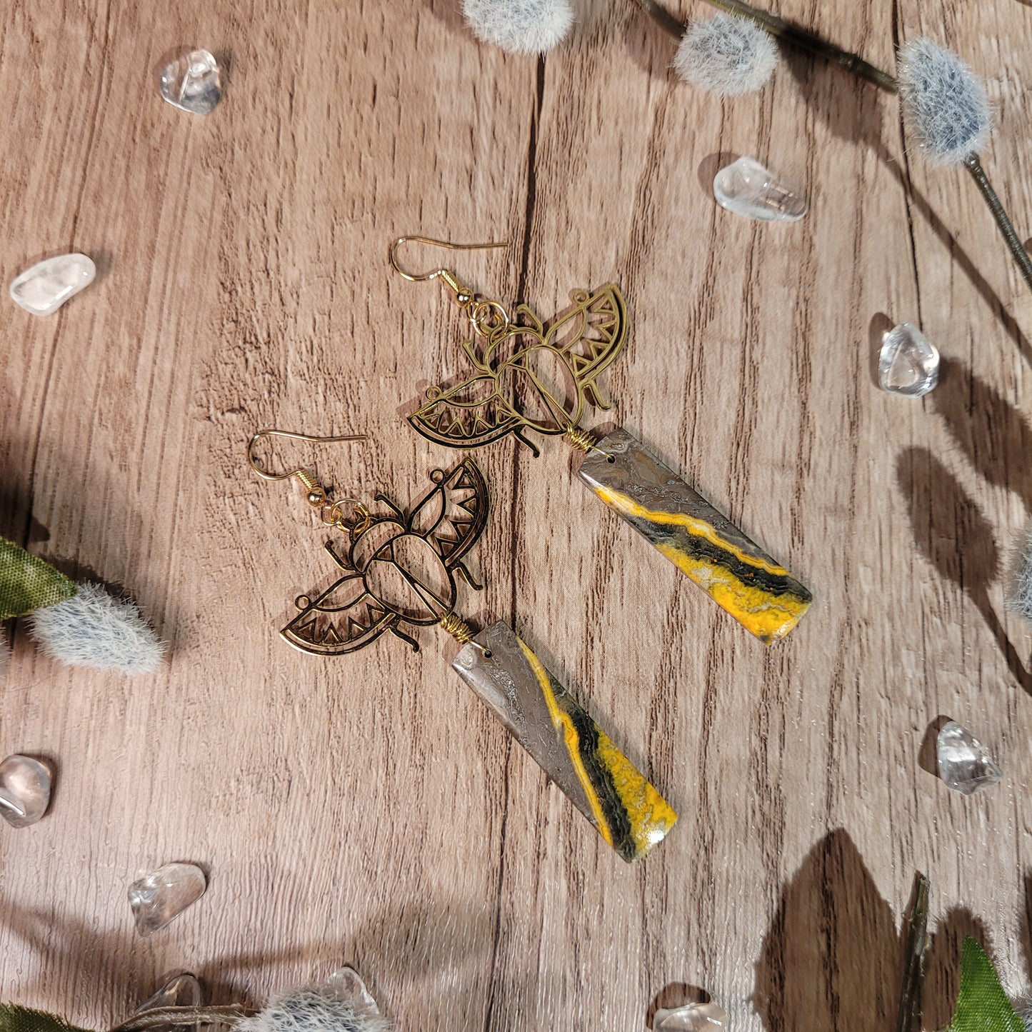 Bumblebee Jasper Earrings