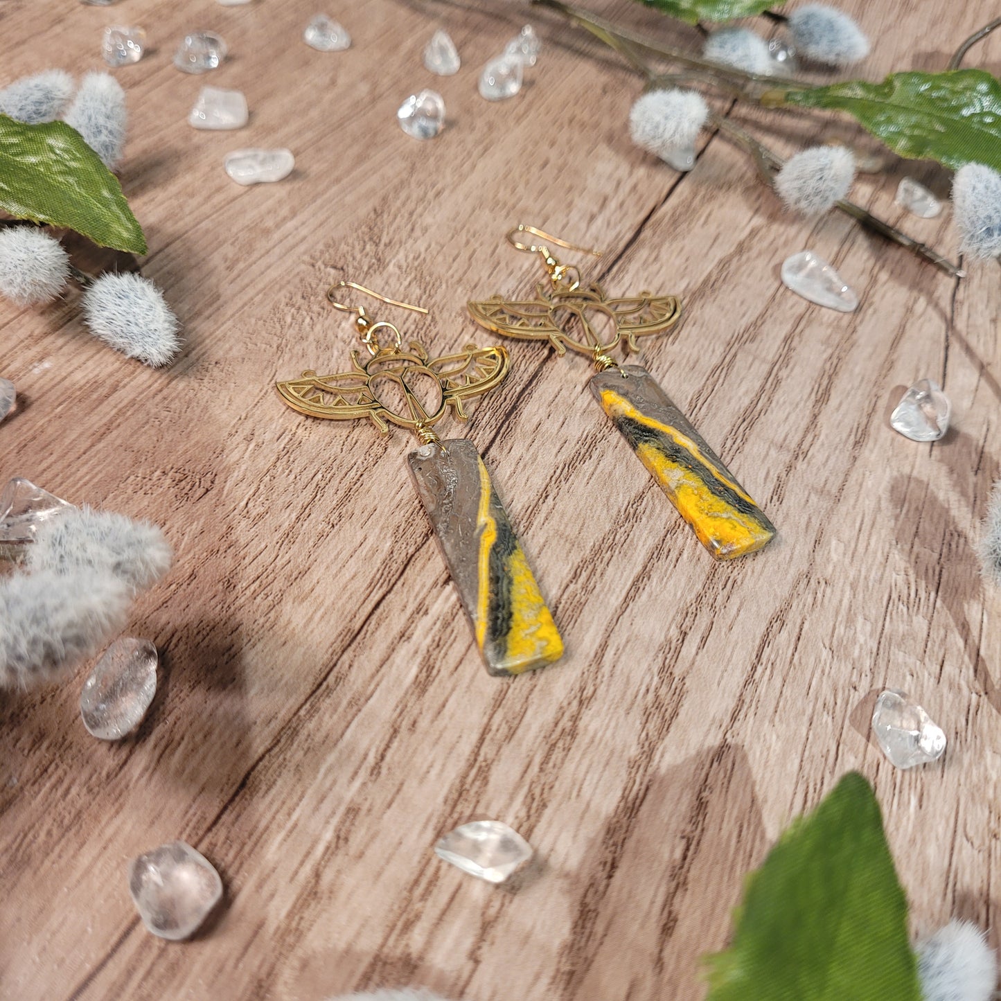 Bumblebee Jasper Earrings
