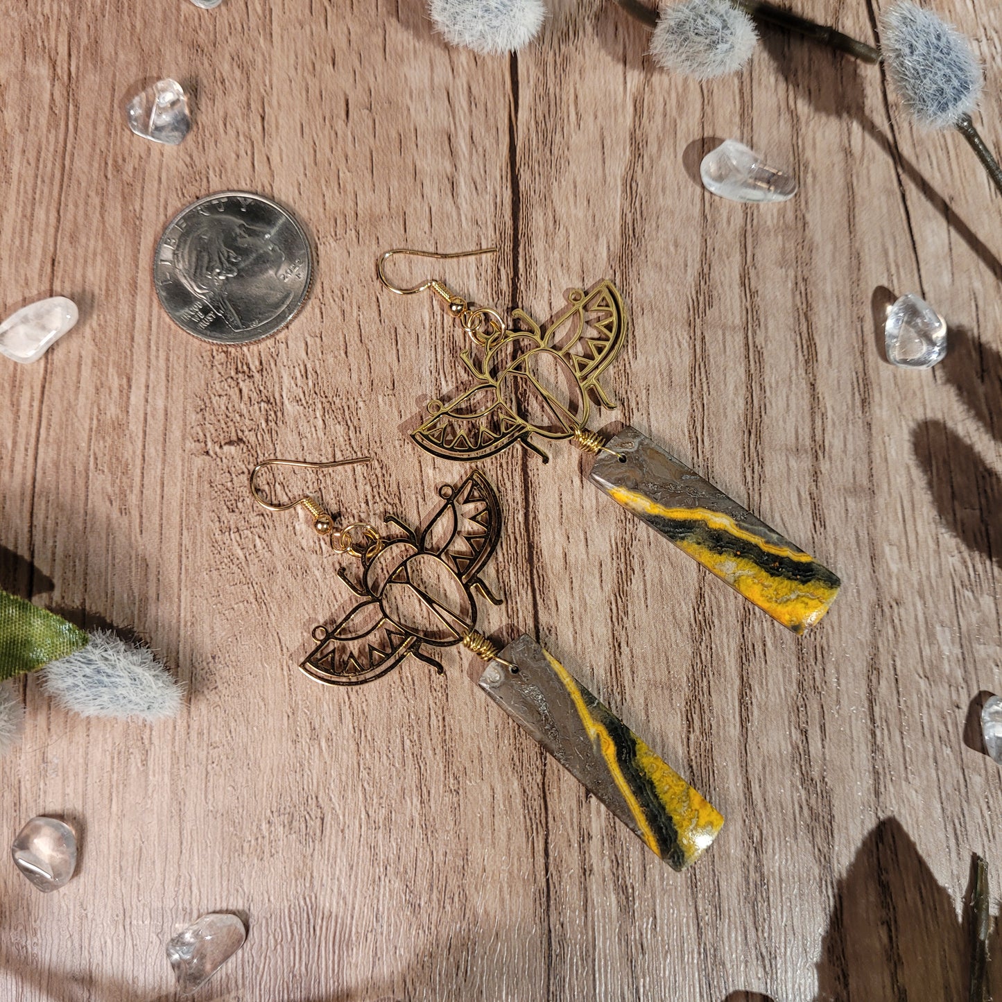 Bumblebee Jasper Earrings