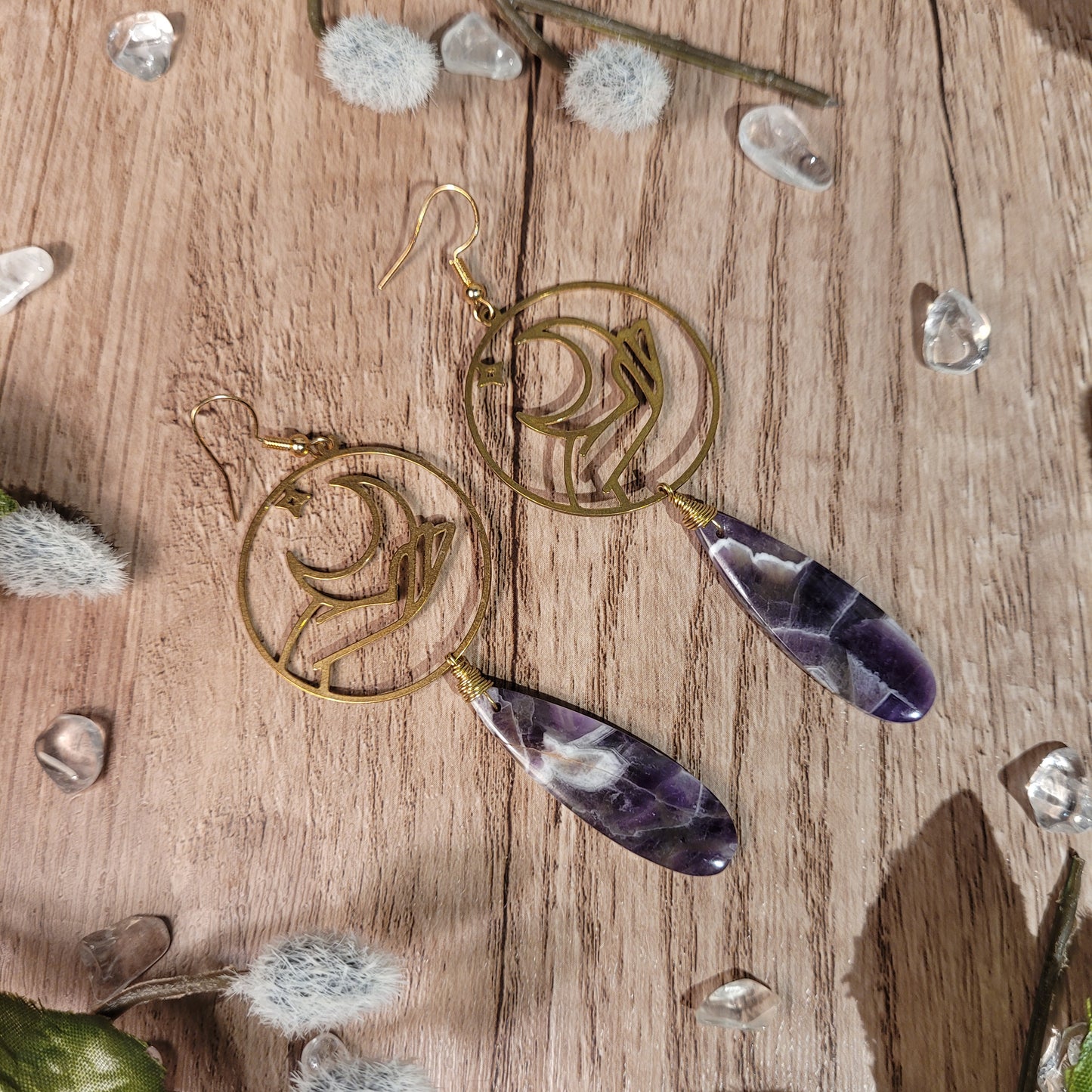 Chevron Amethyst Earrings