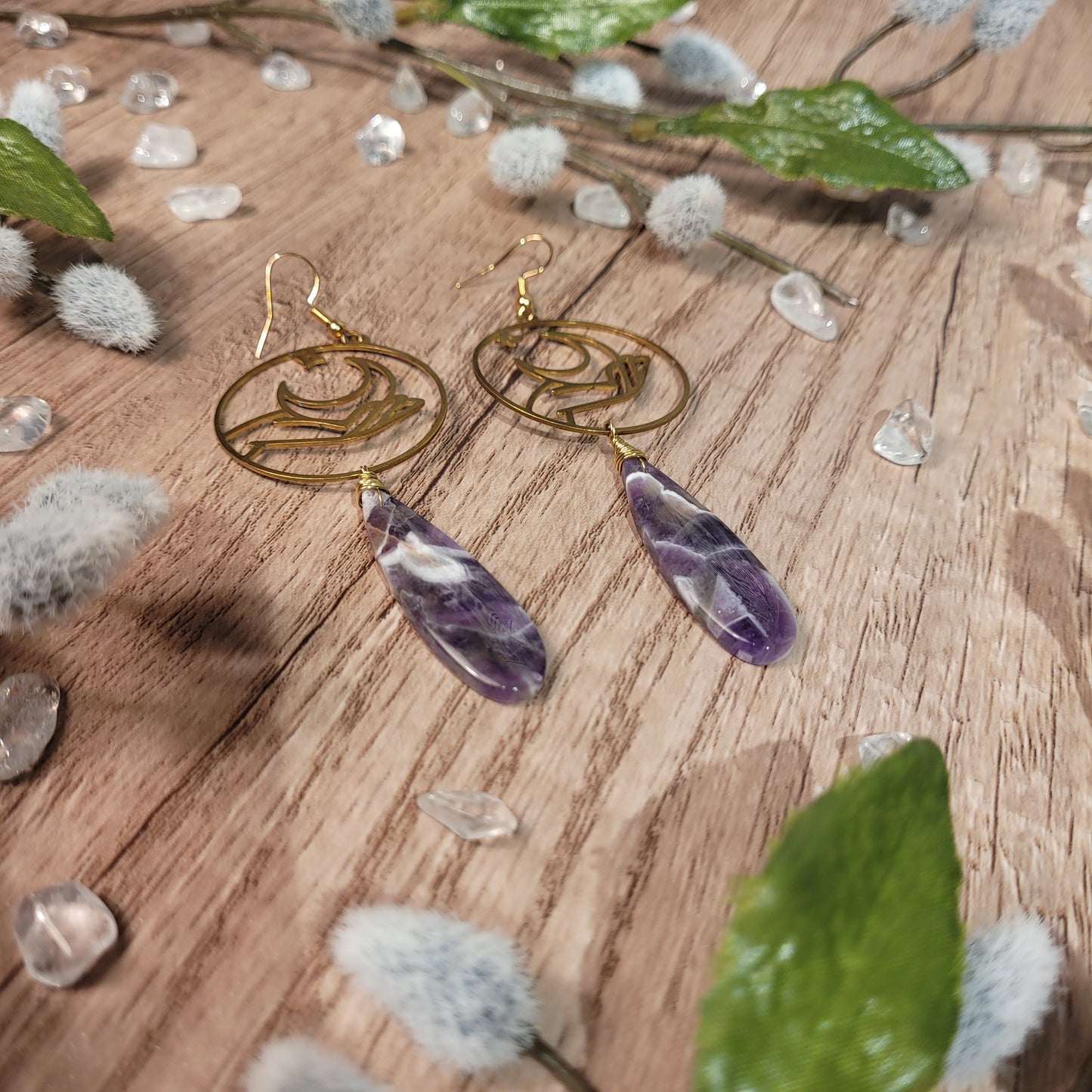 Chevron Amethyst Earrings