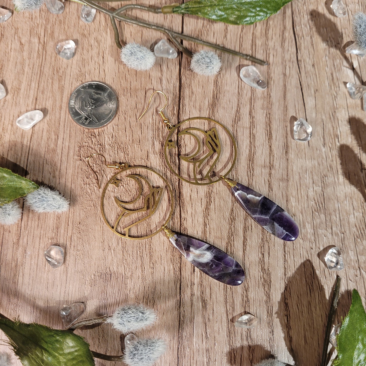 Chevron Amethyst Earrings