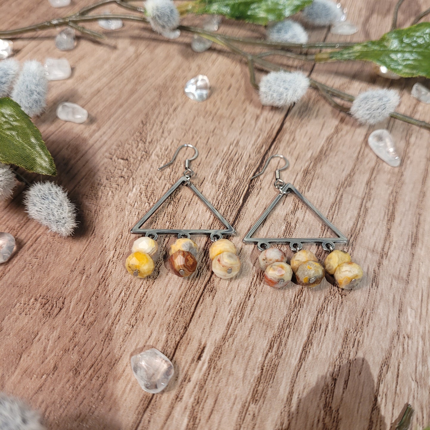 Crazy Lace Agate Earrings