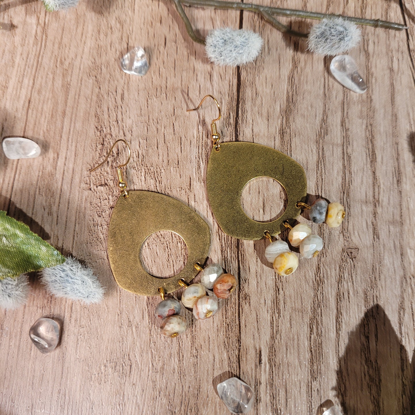 Crazy Lace Agate Earrings