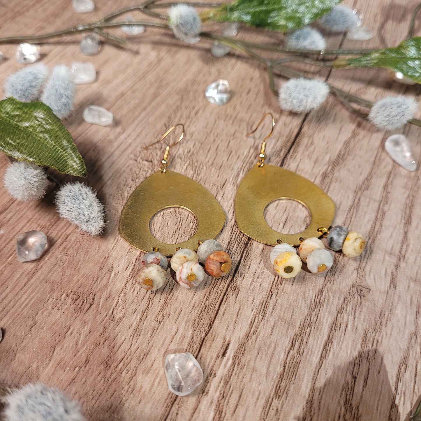 Crazy Lace Agate Earrings