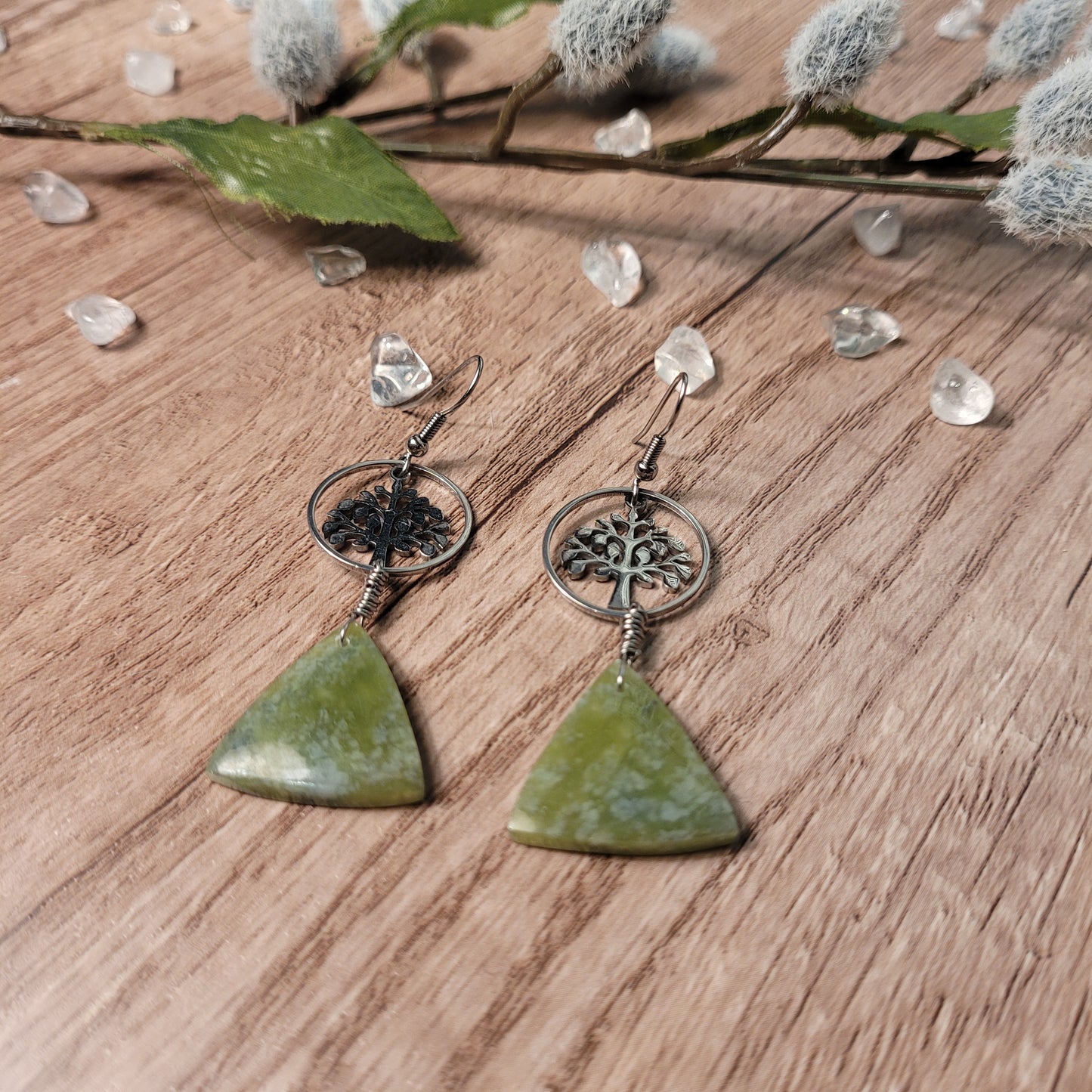 Green Jade Earrings