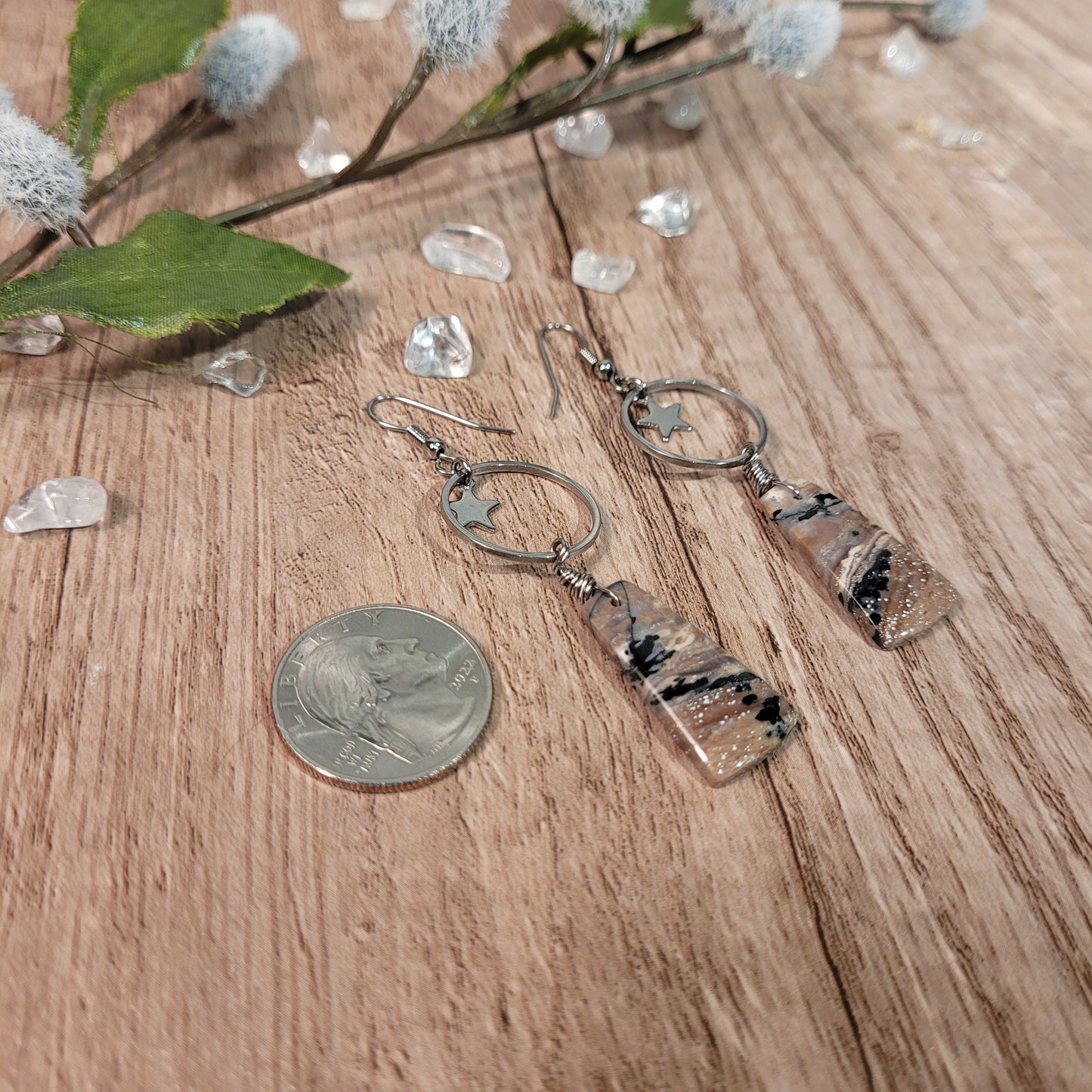 Honey Dendrite Earrings