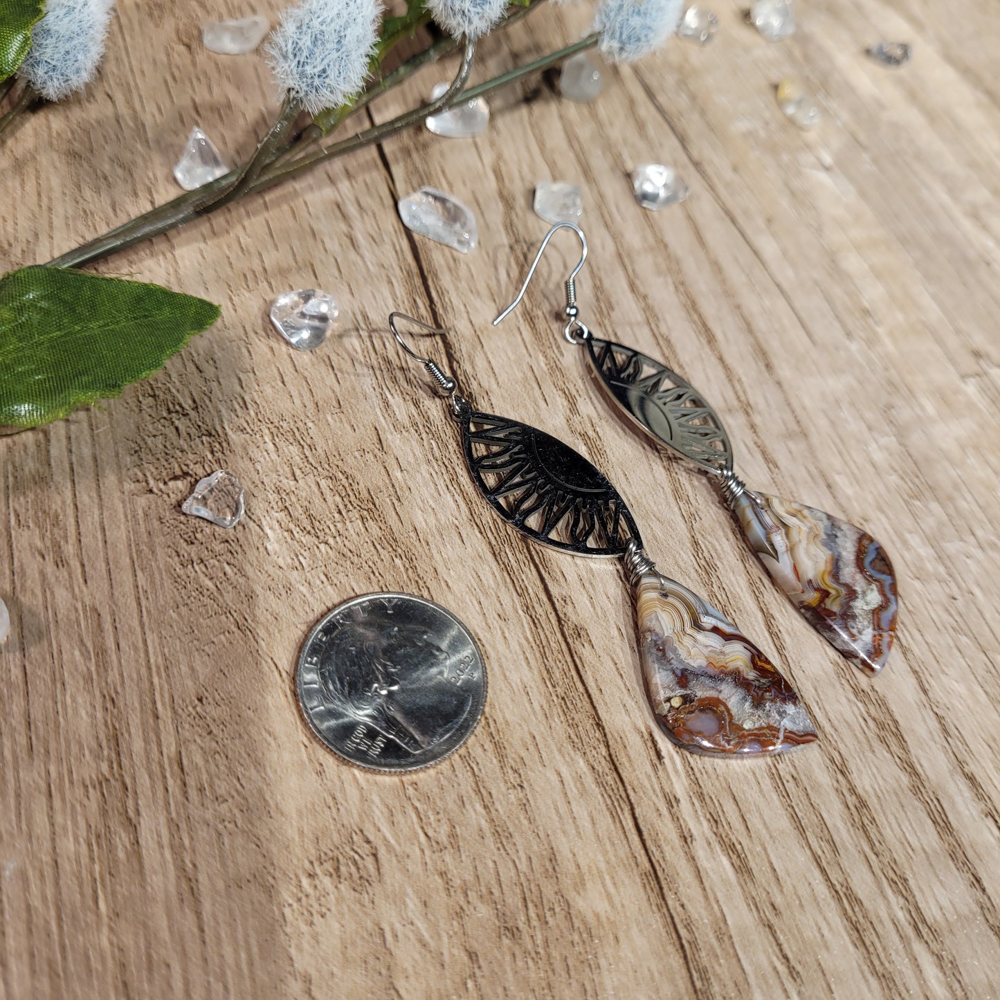 Laguna Lace Agate Earrings