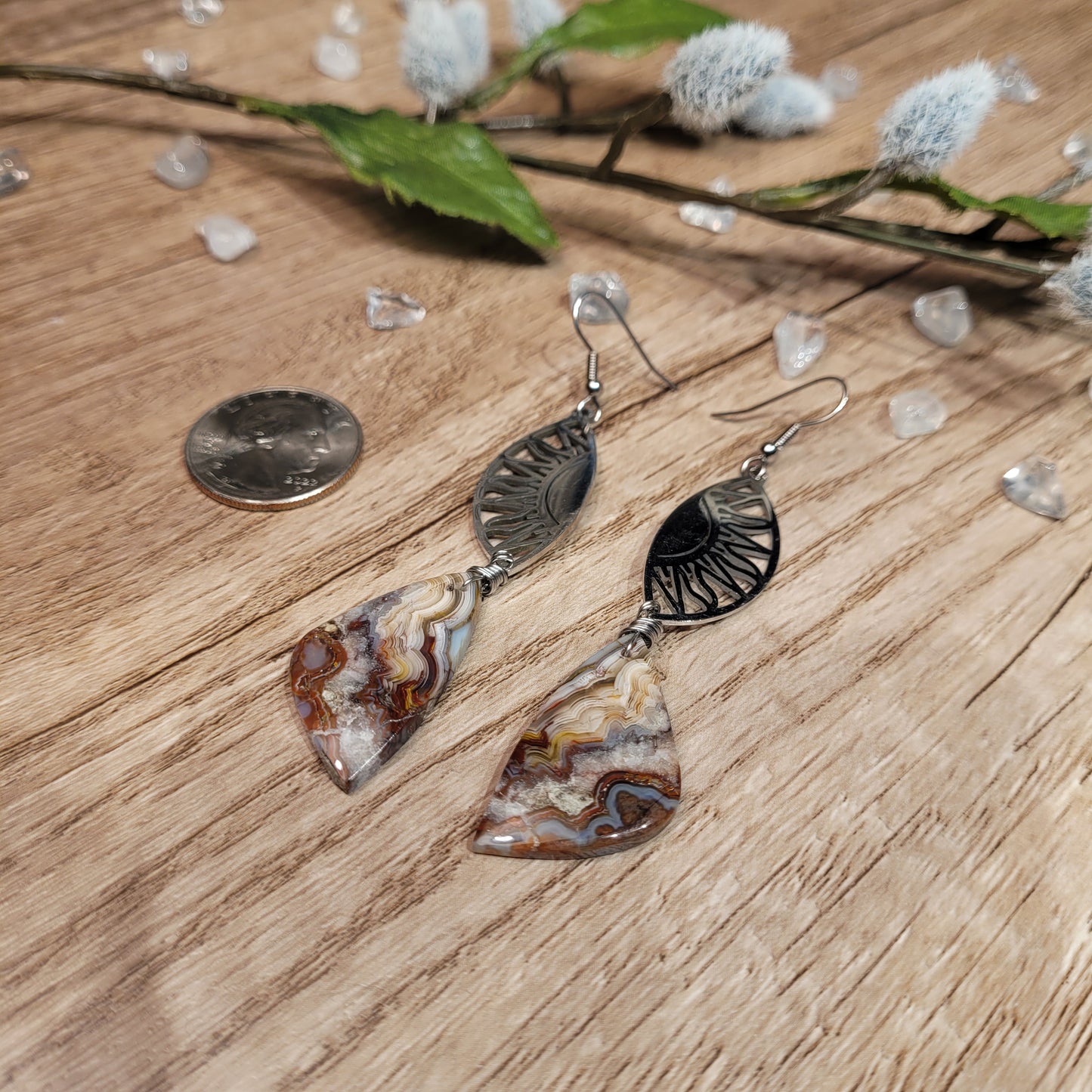 Laguna Lace Agate Earrings