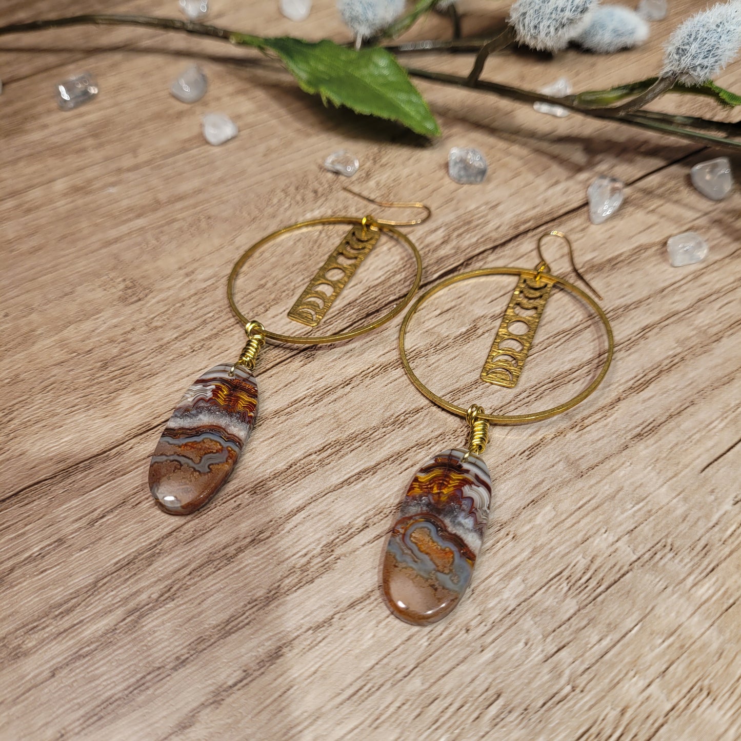Laguna Lace Agate Earrings