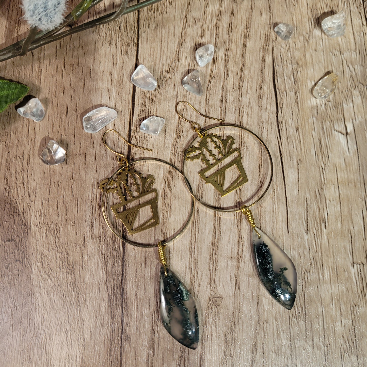 Moss Agate Earrings