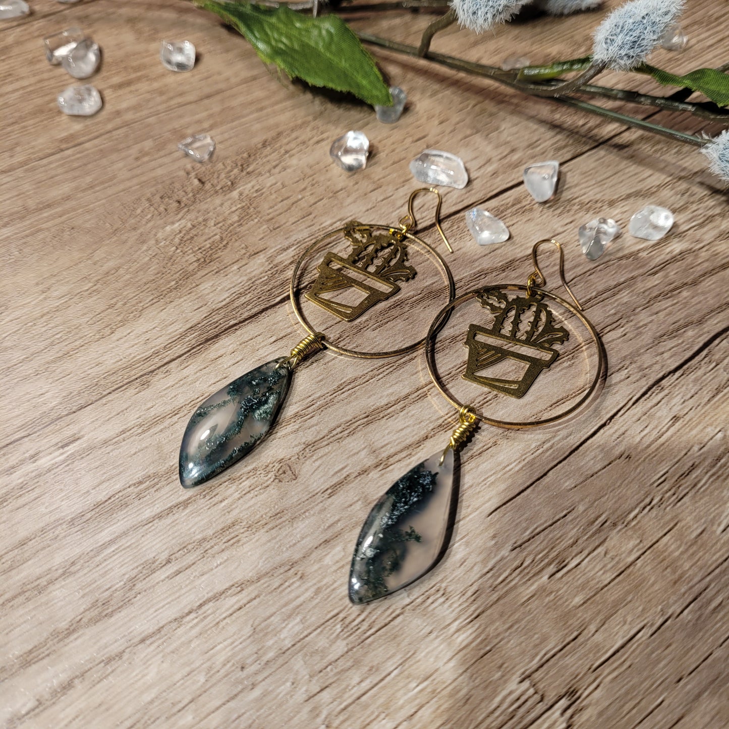 Moss Agate Earrings