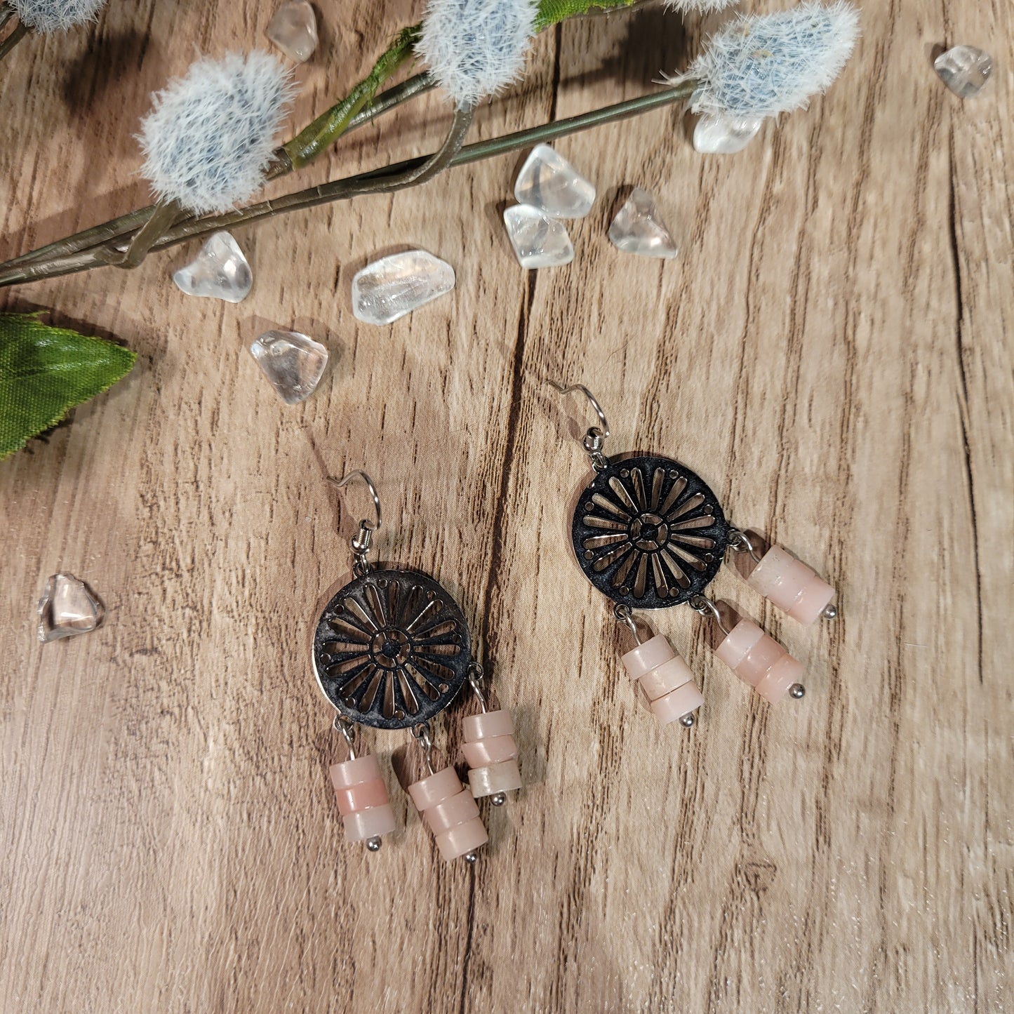 Pink Opal Earrings