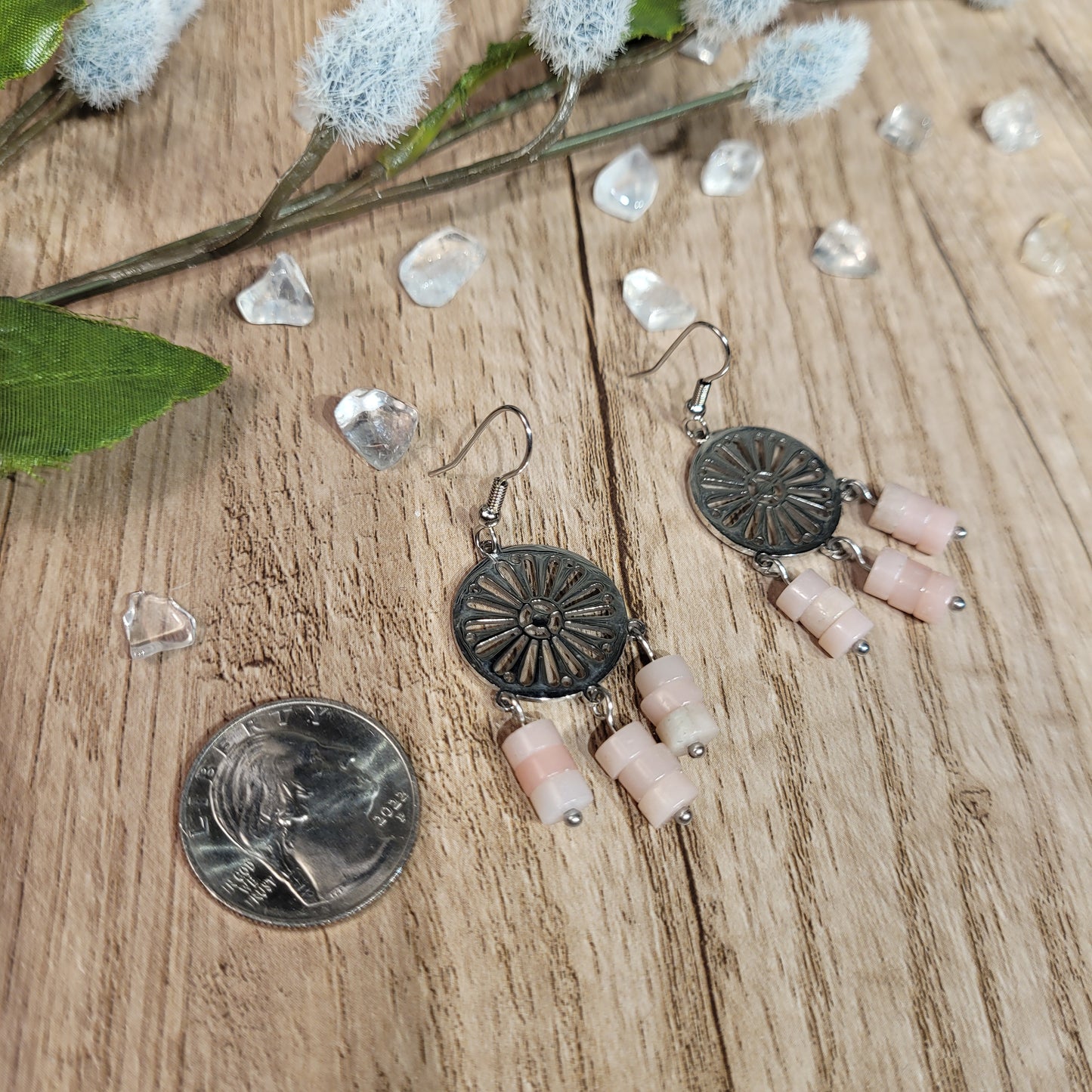 Pink Opal Earrings