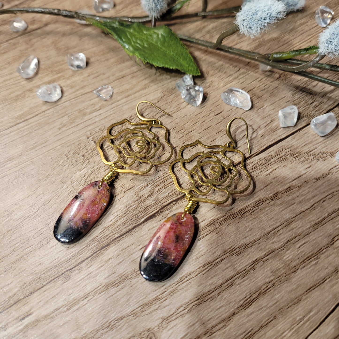 Rhodonite Earrings