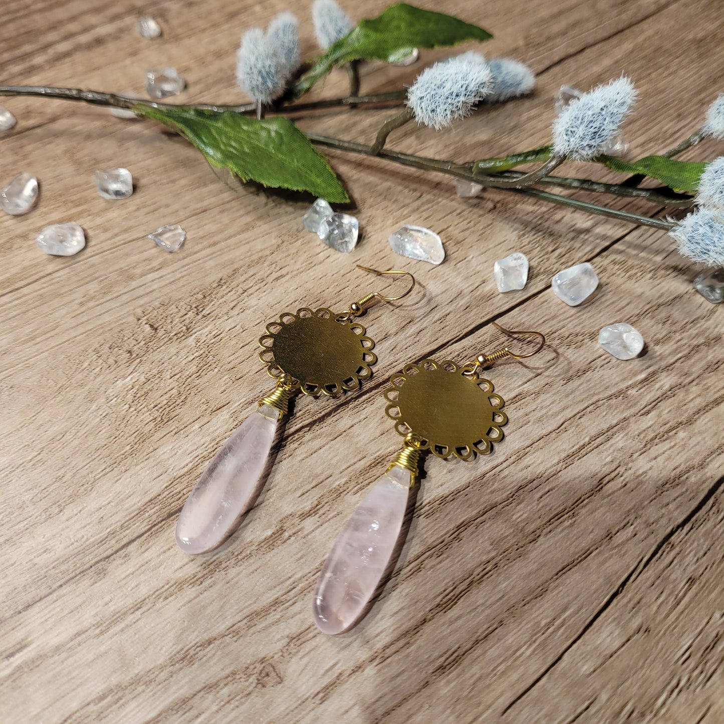 Rose Quartz Earrings