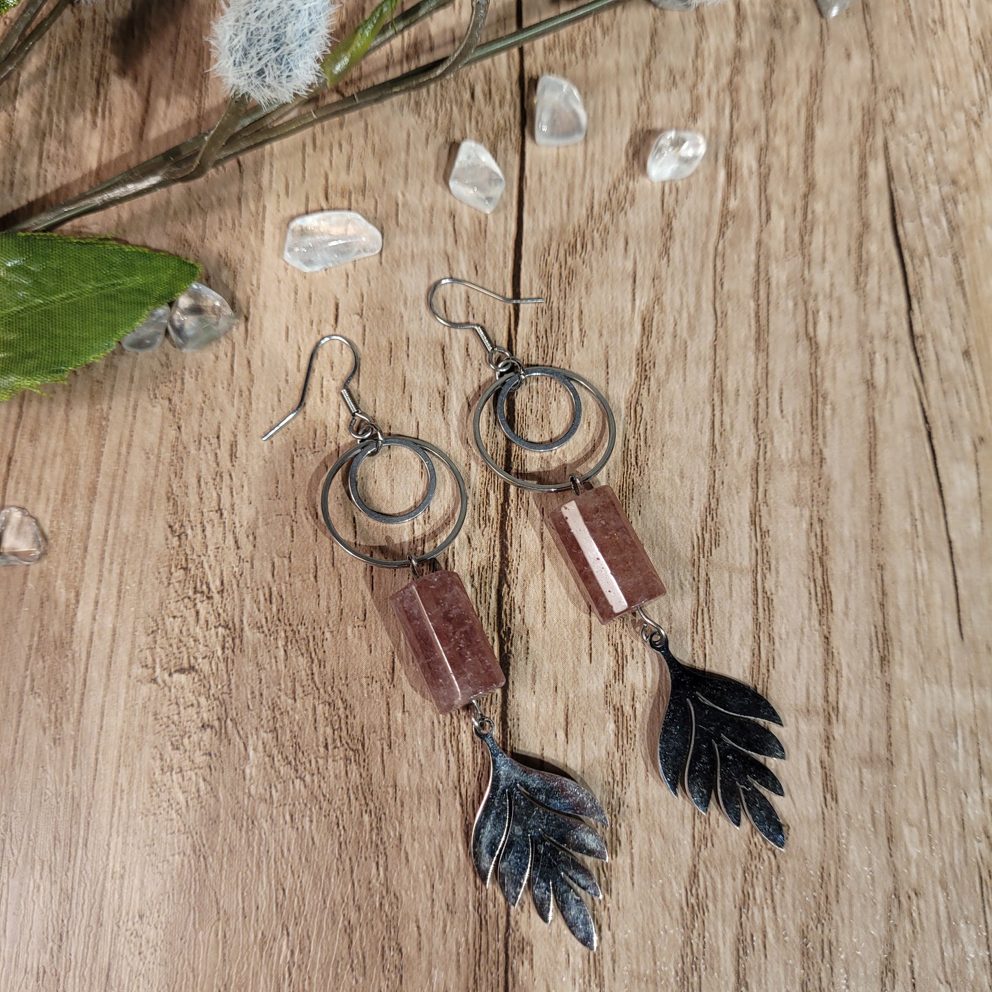 Strawberry Quartz Earrings