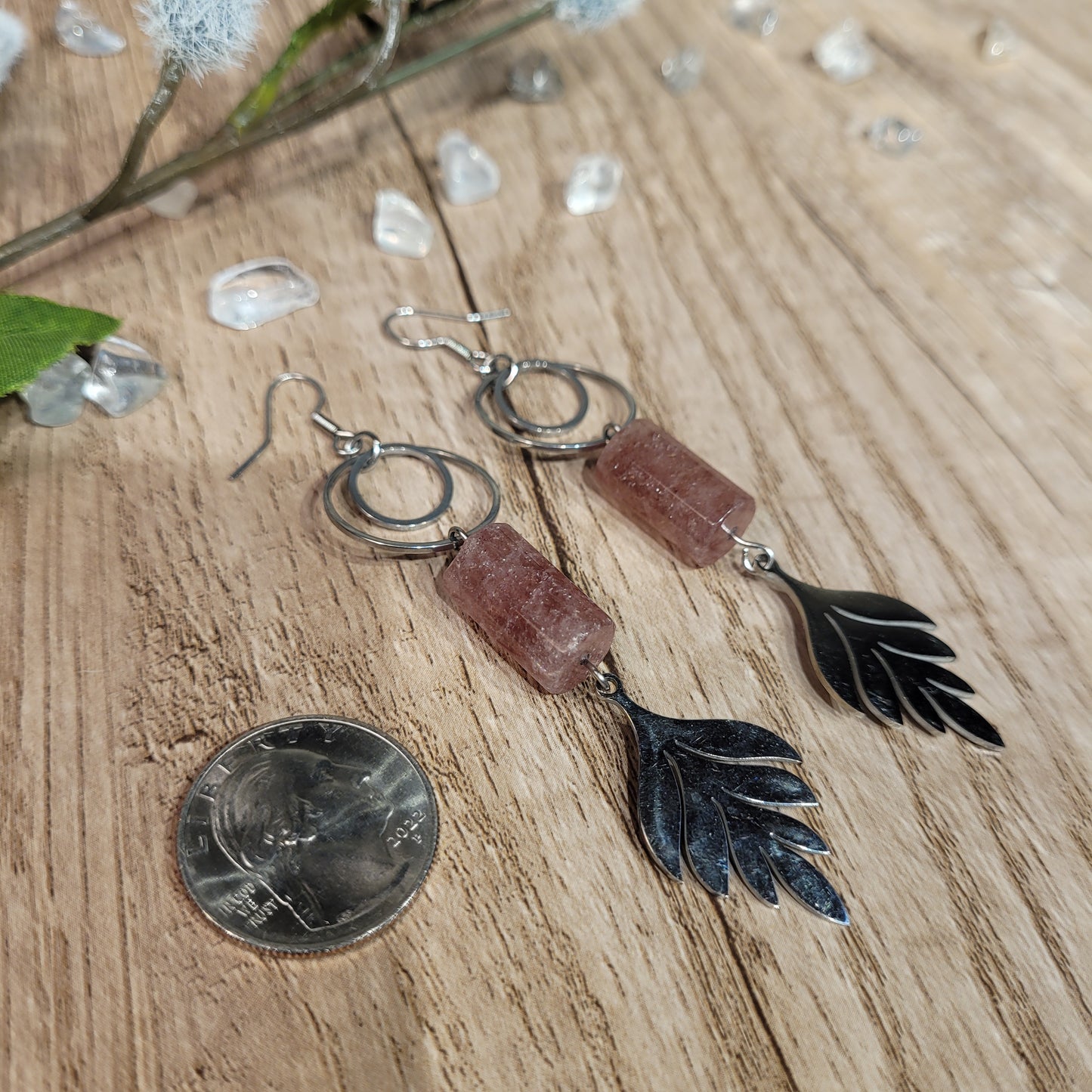 Strawberry Quartz Earrings