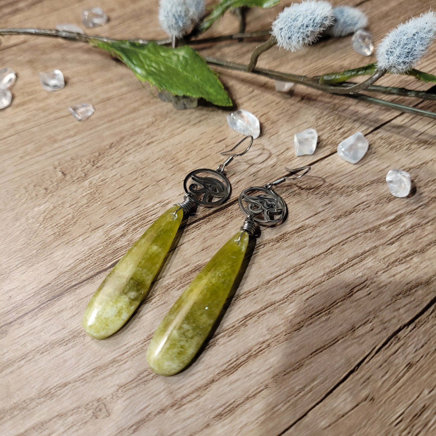 Yellow Fluorite Earrings