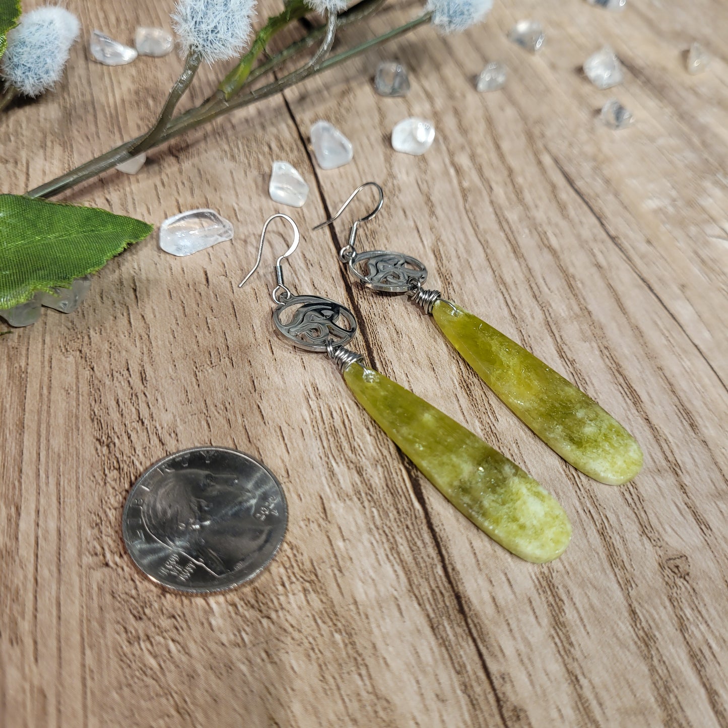 Yellow Fluorite Earrings