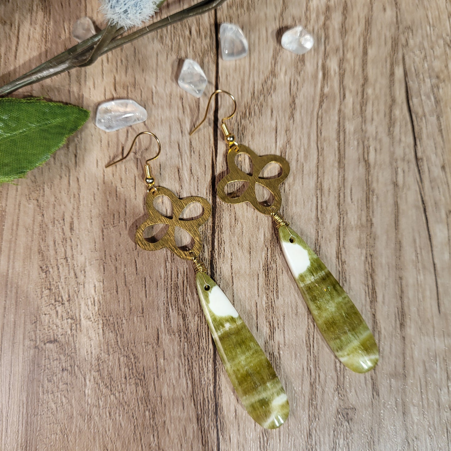 Yellow Fluorite Earrings