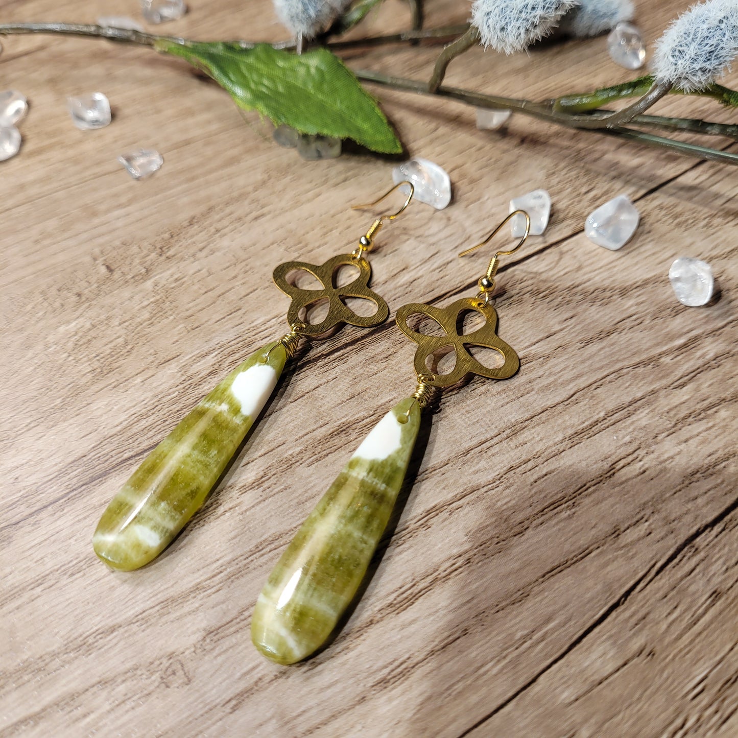 Yellow Fluorite Earrings