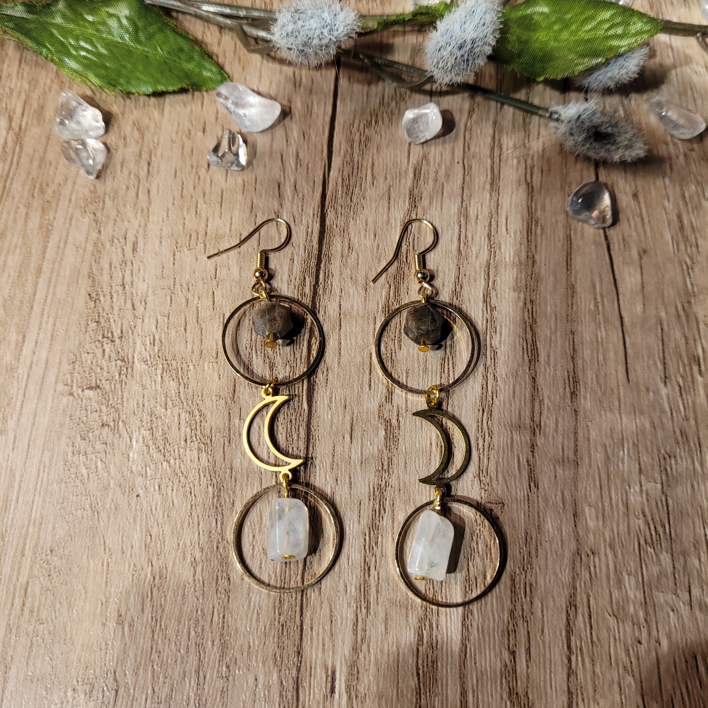 Multi Moonstone Earrings