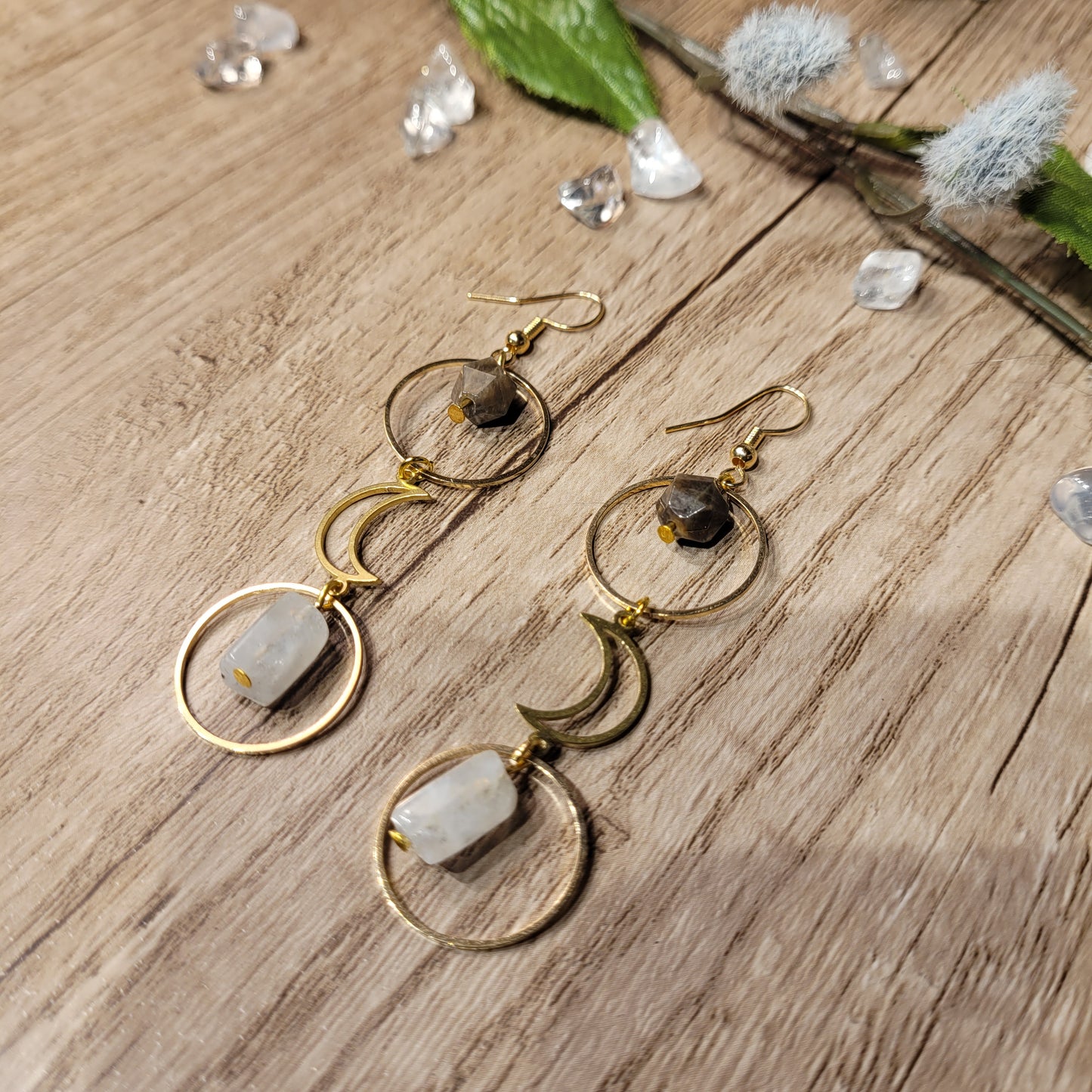 Multi Moonstone Earrings