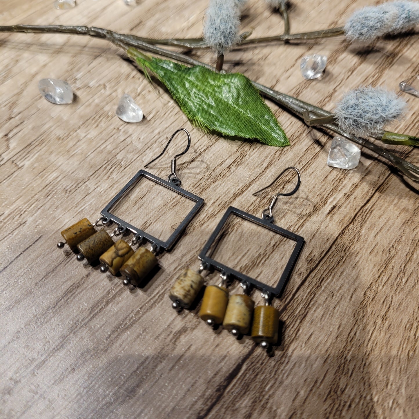 Picture Jasper Earrings