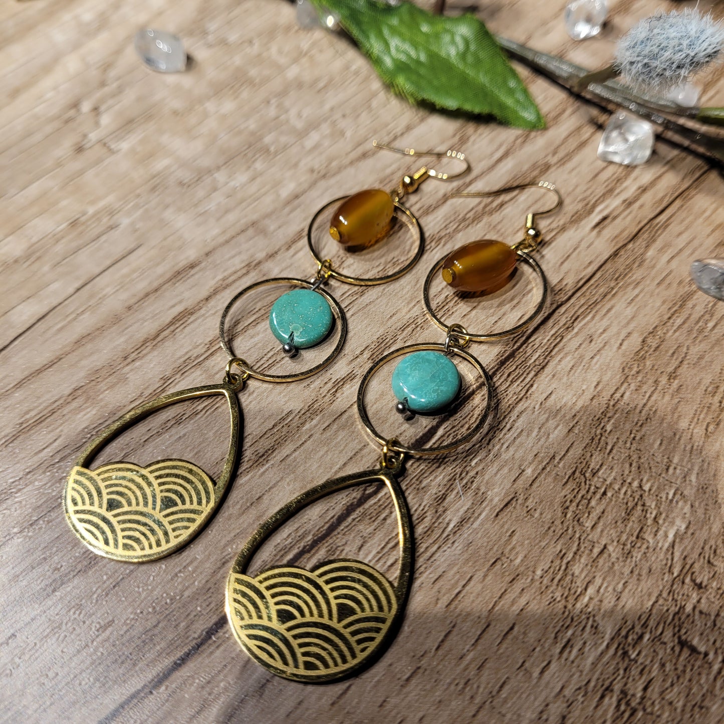 Carnelian Turquoise Earrings..