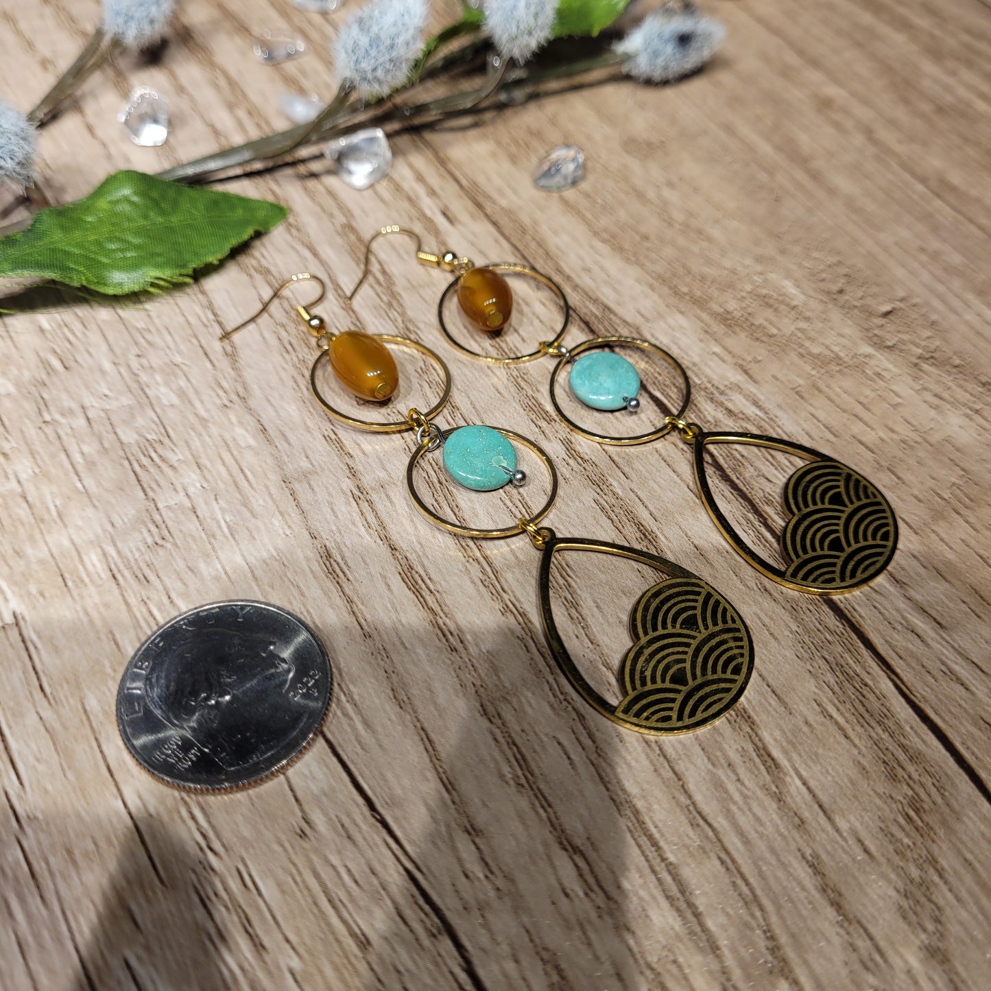 Carnelian Turquoise Earrings..