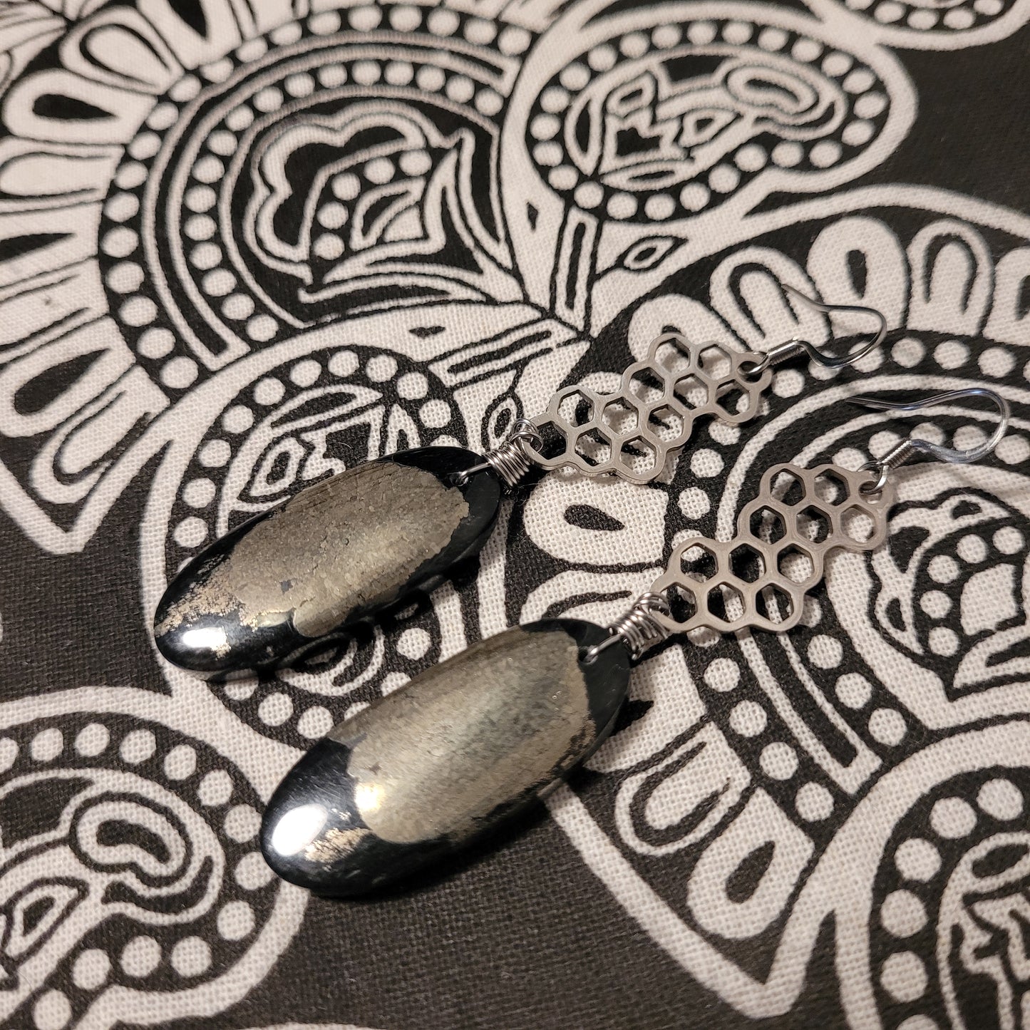 Handmade crystal stone rock earrings