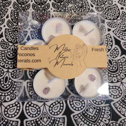 Soy wax crystal scented tealights