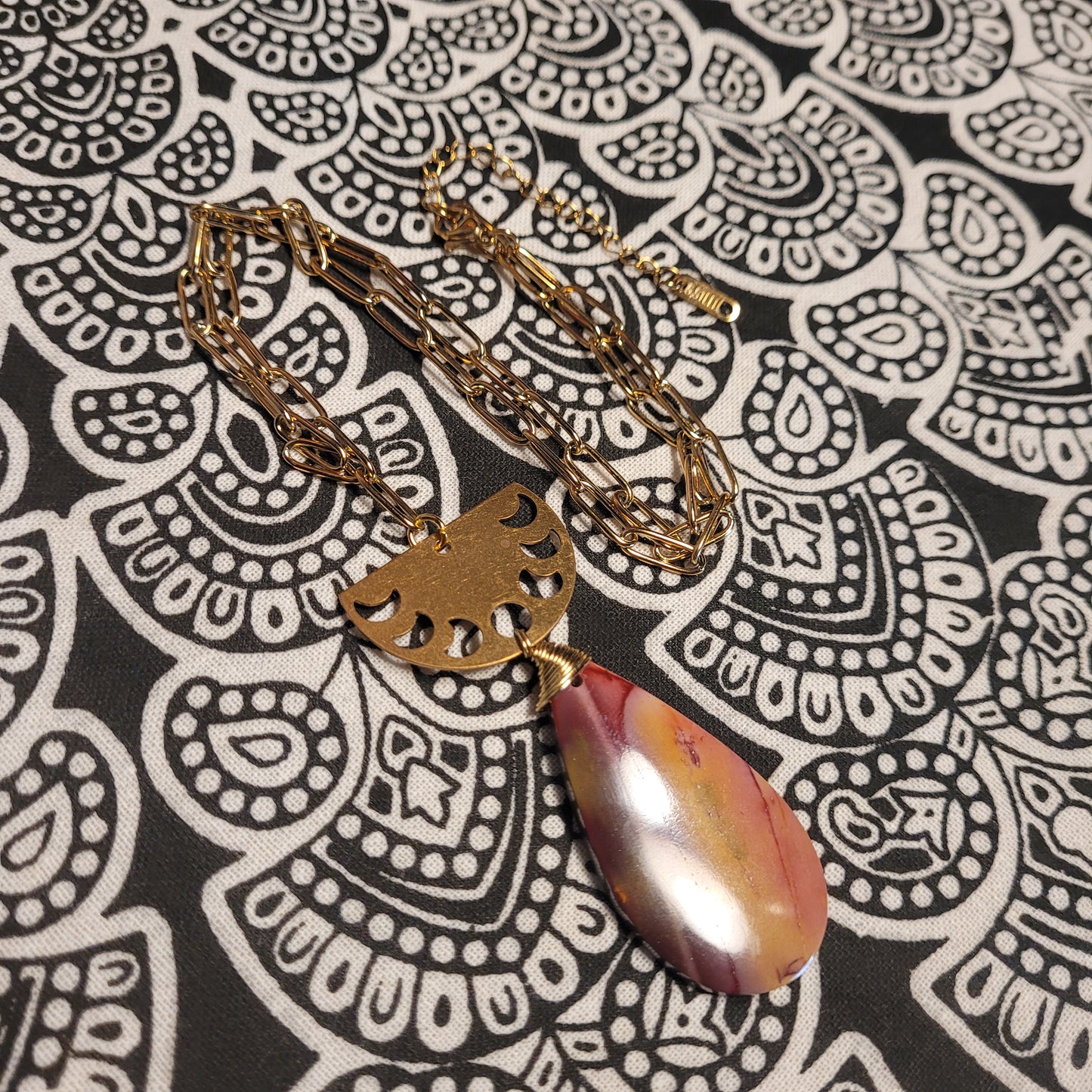 Handmade ethical crystal stone rock necklace