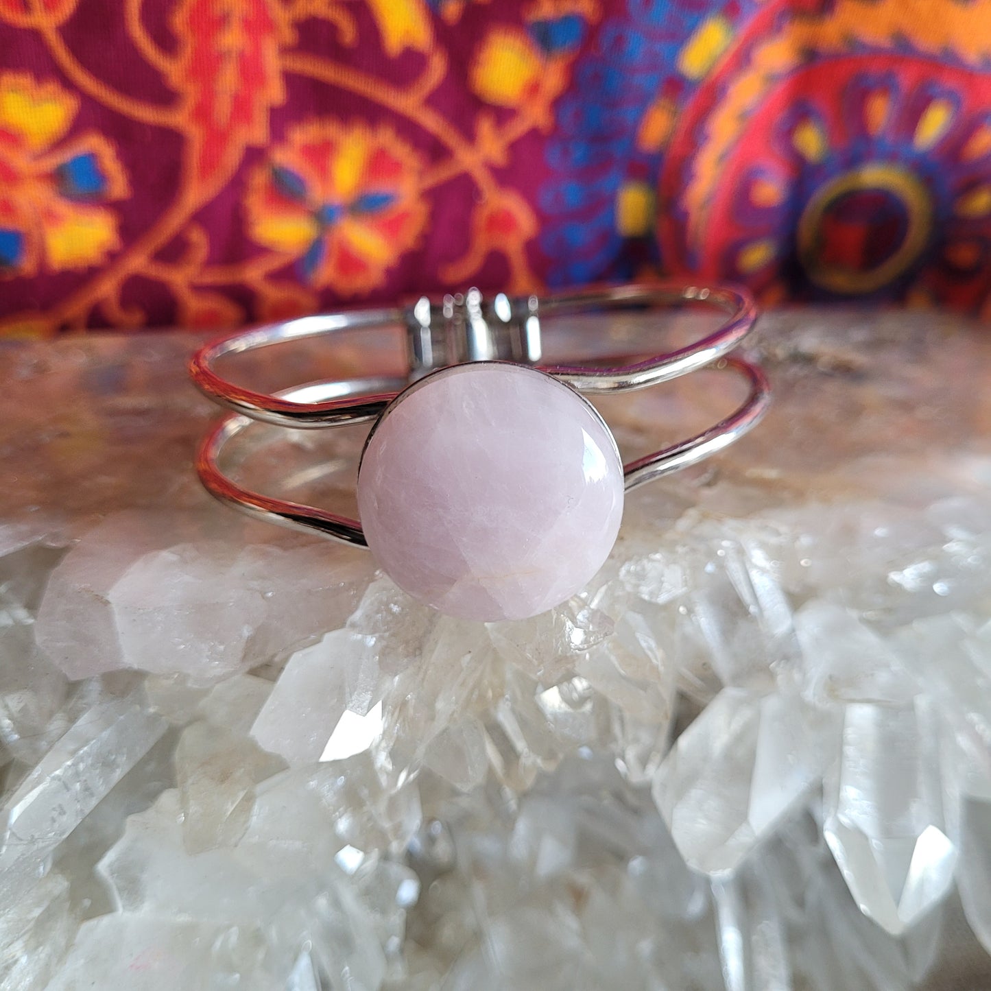 Handmade crystal stone rock bracelet cuff