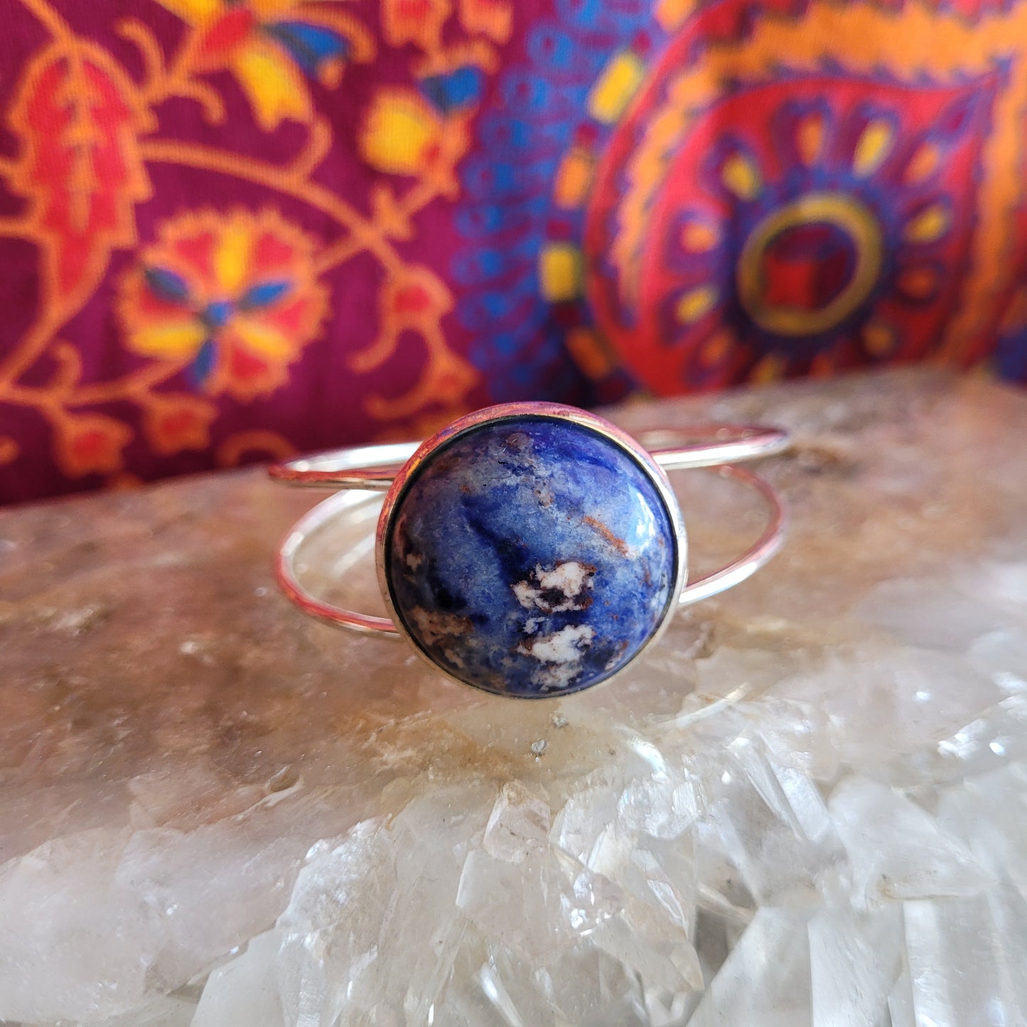 Handmade crystal stone rock bracelet cuff