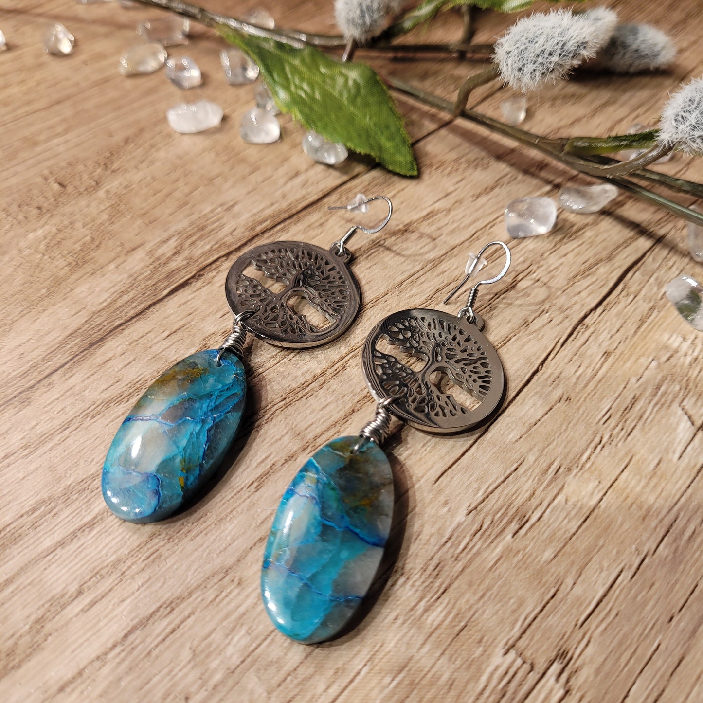 Shattuckite Earrings