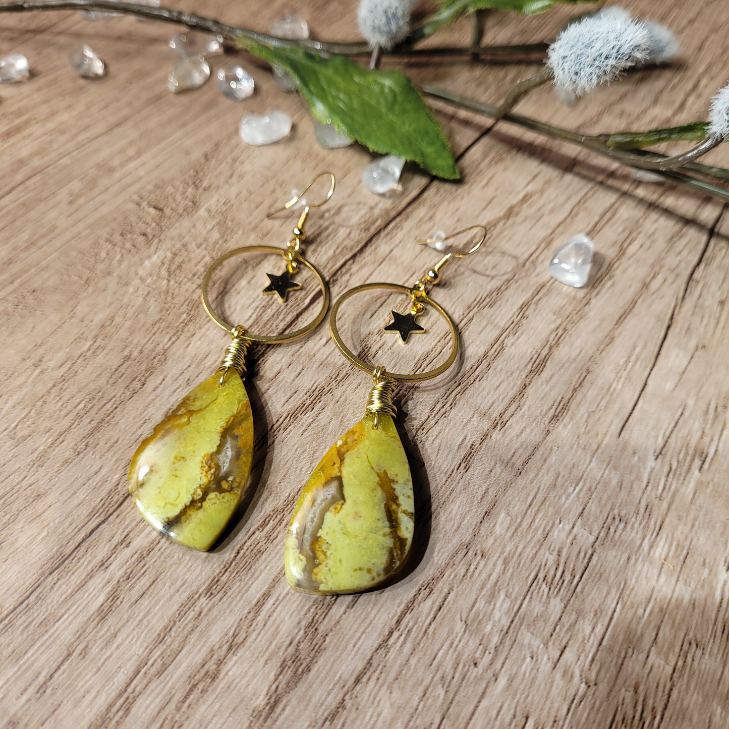 Green Opal Earrings
