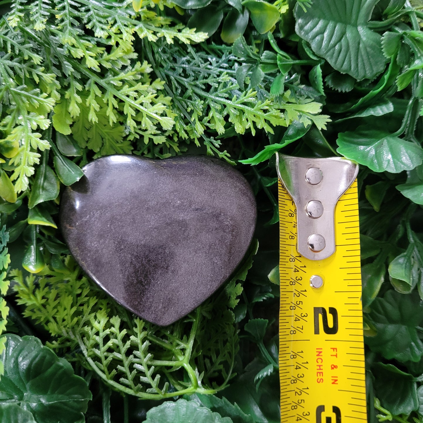 Silver Sheen Obsidian Heart