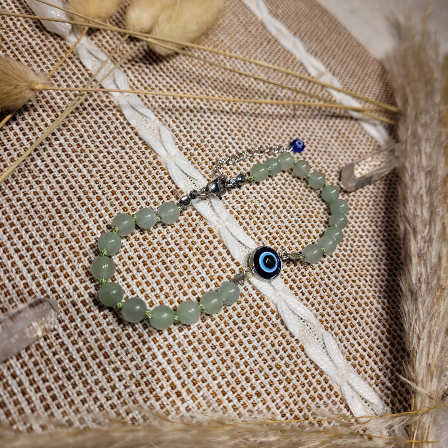 Green Aventurine Evil Eye Anklet