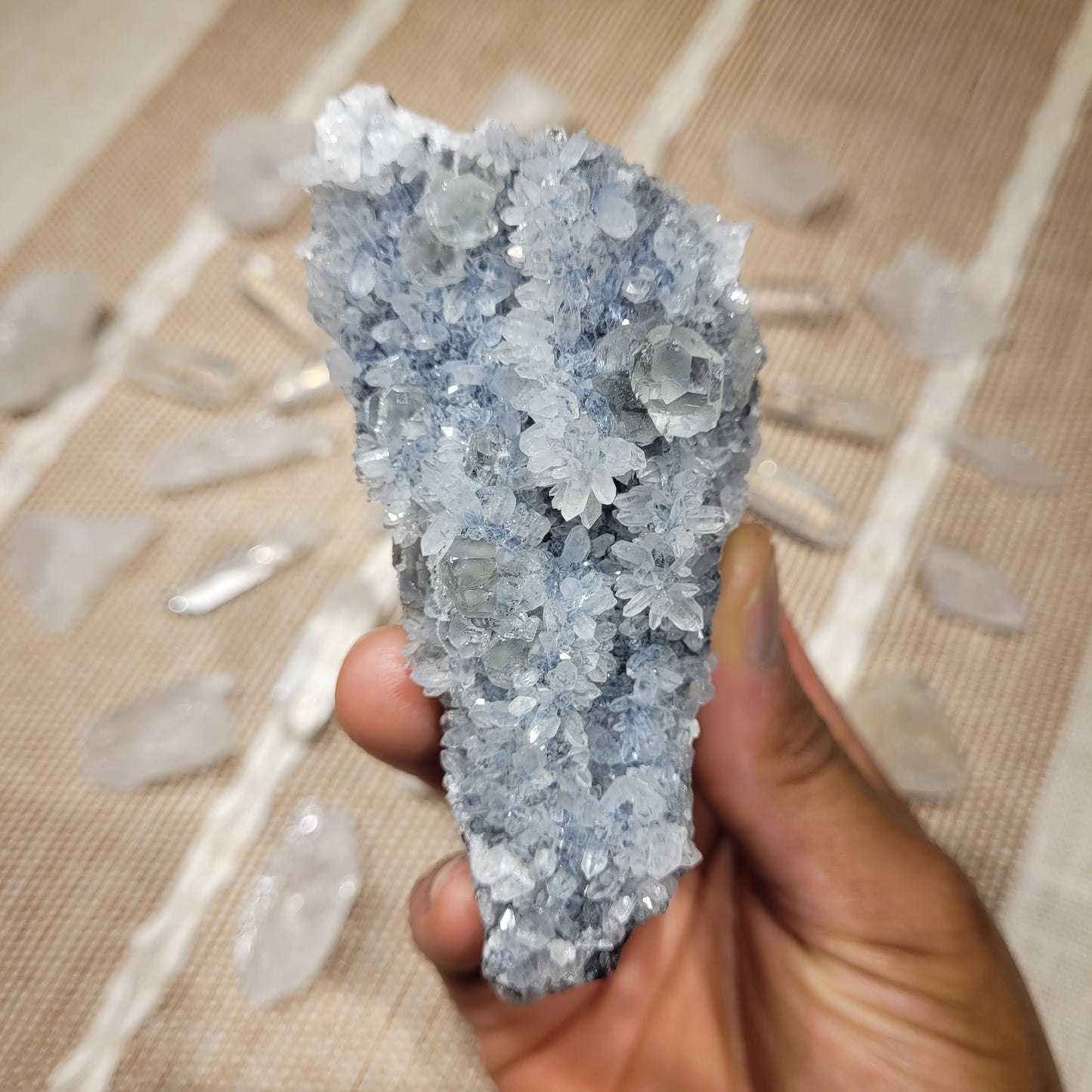 Quartz Fluorite Calcite Black Chalcedony Cluster