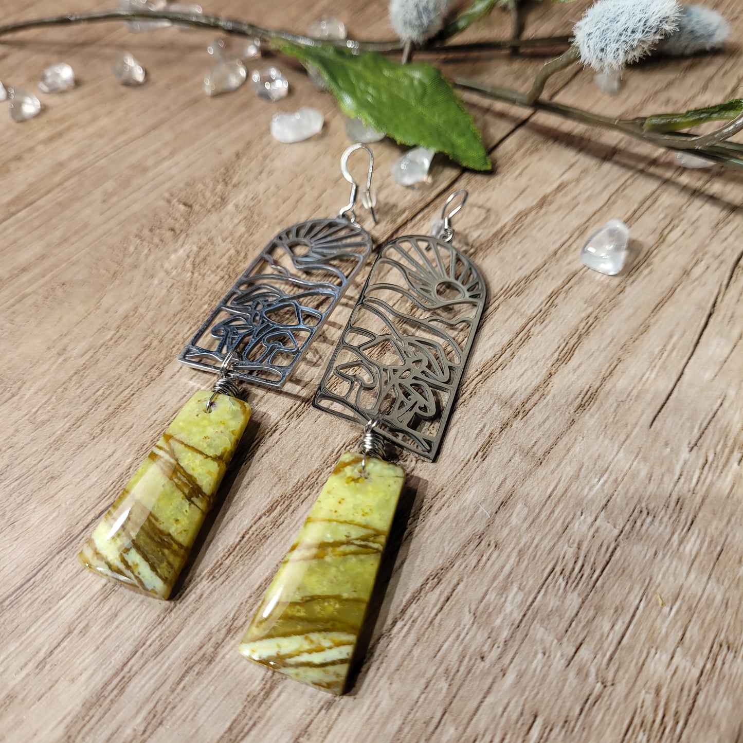 Green Opal Earrings