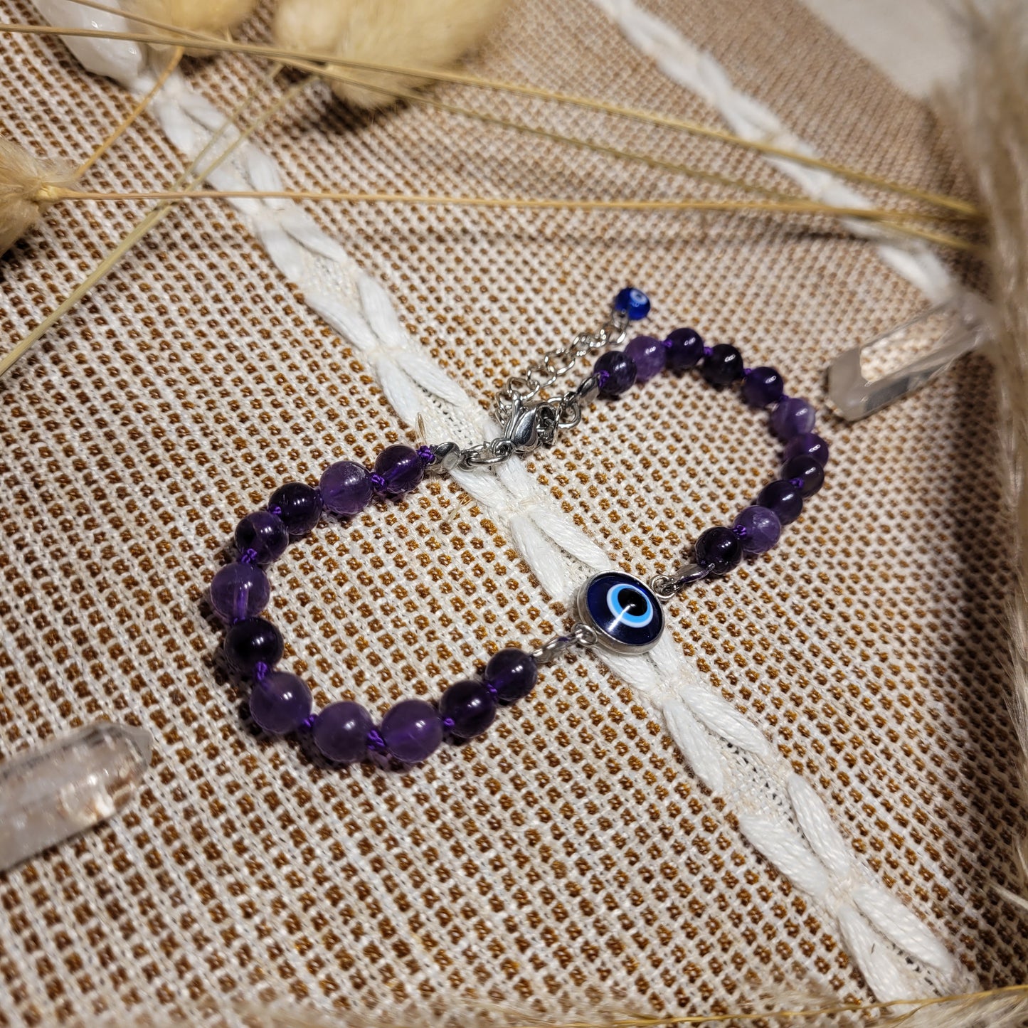 Amethyst Evil Eye Anklet