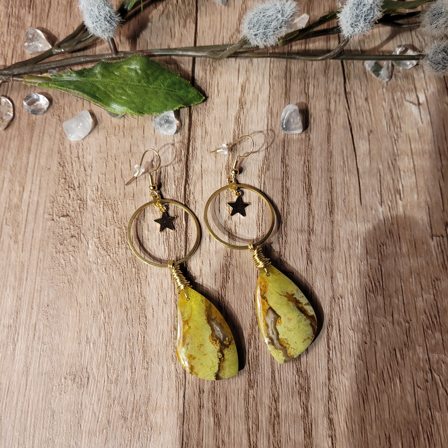 Green Opal Earrings